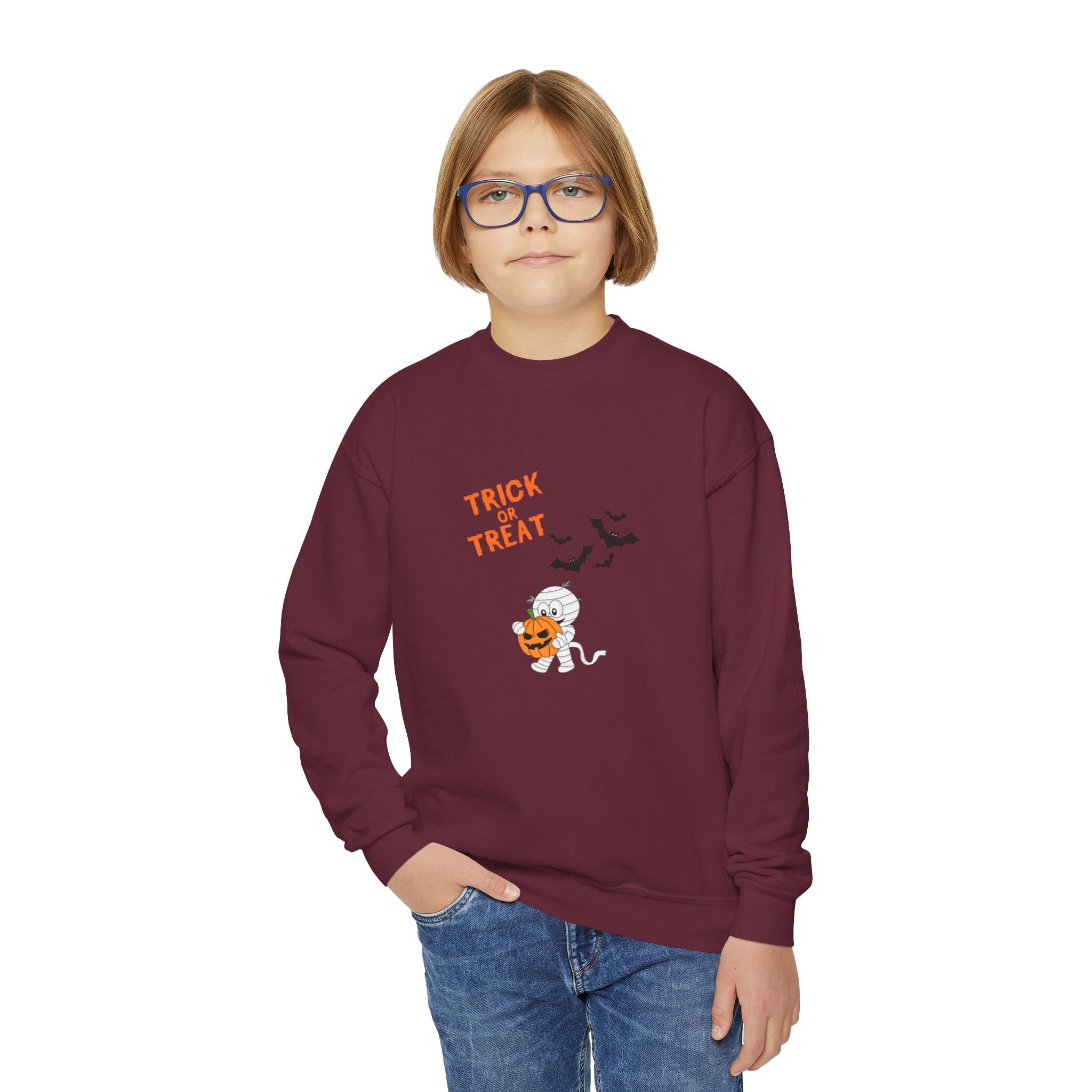 Merry Halloween Youth Crewneck Sweatshirt