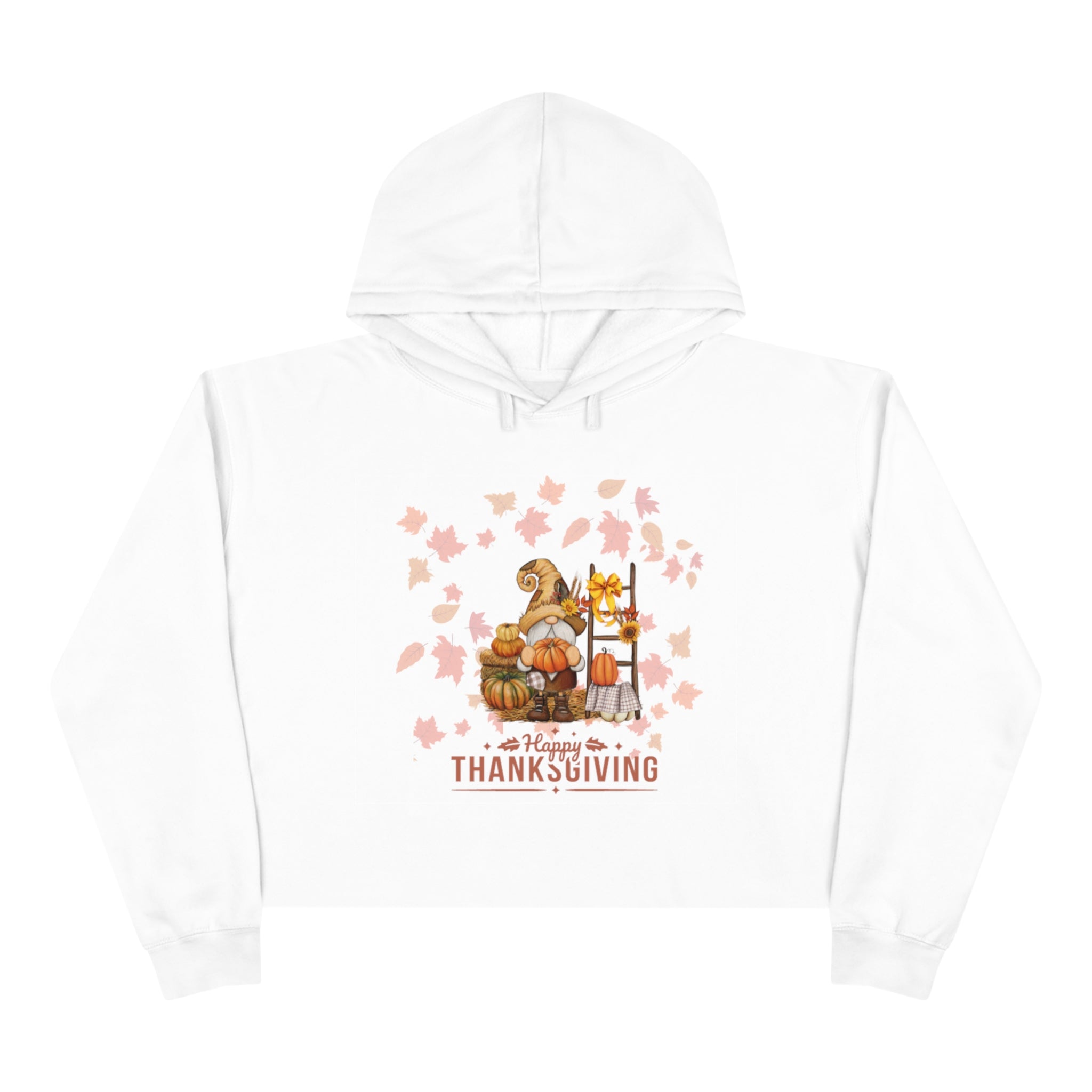 Gnome Happy Thanksgiving Crop Hoodie