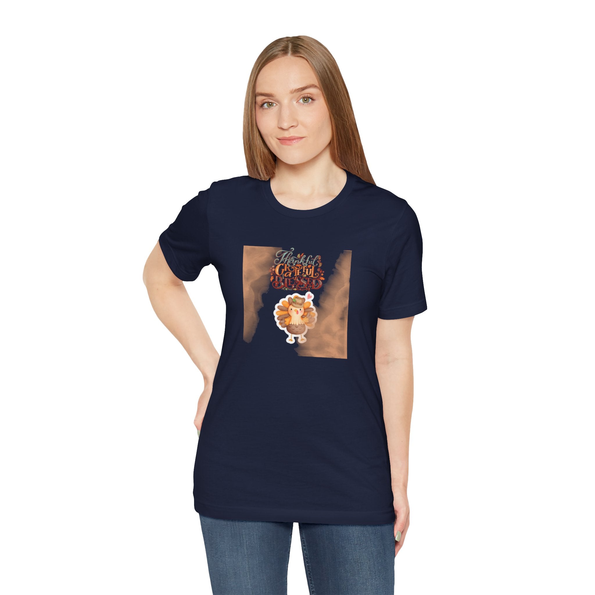 Thankful Grateful Blessed Unisex Jersey Short Sleeve Tee