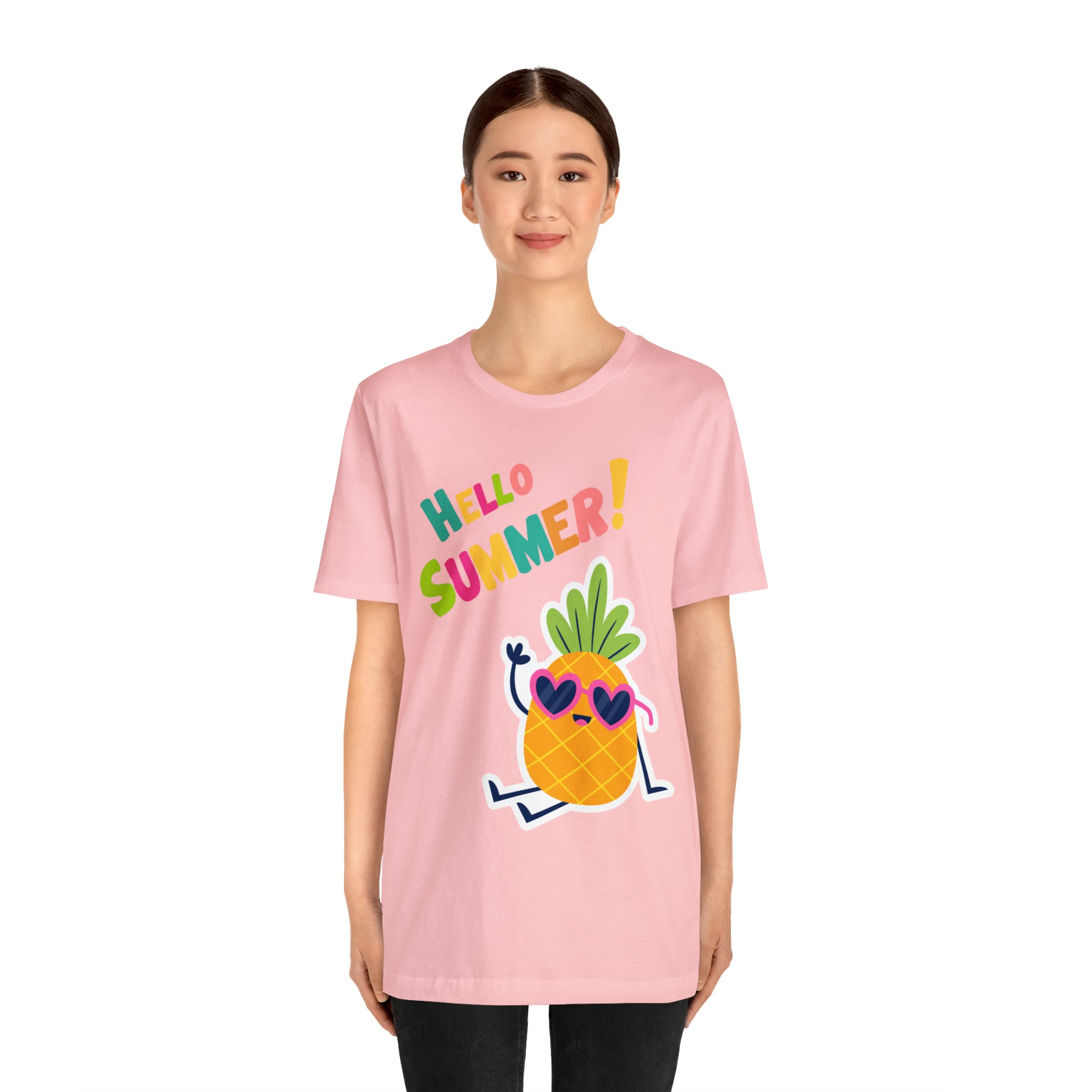 Hello Pineapple Summer Unisex Jersey Short Sleeve Tee