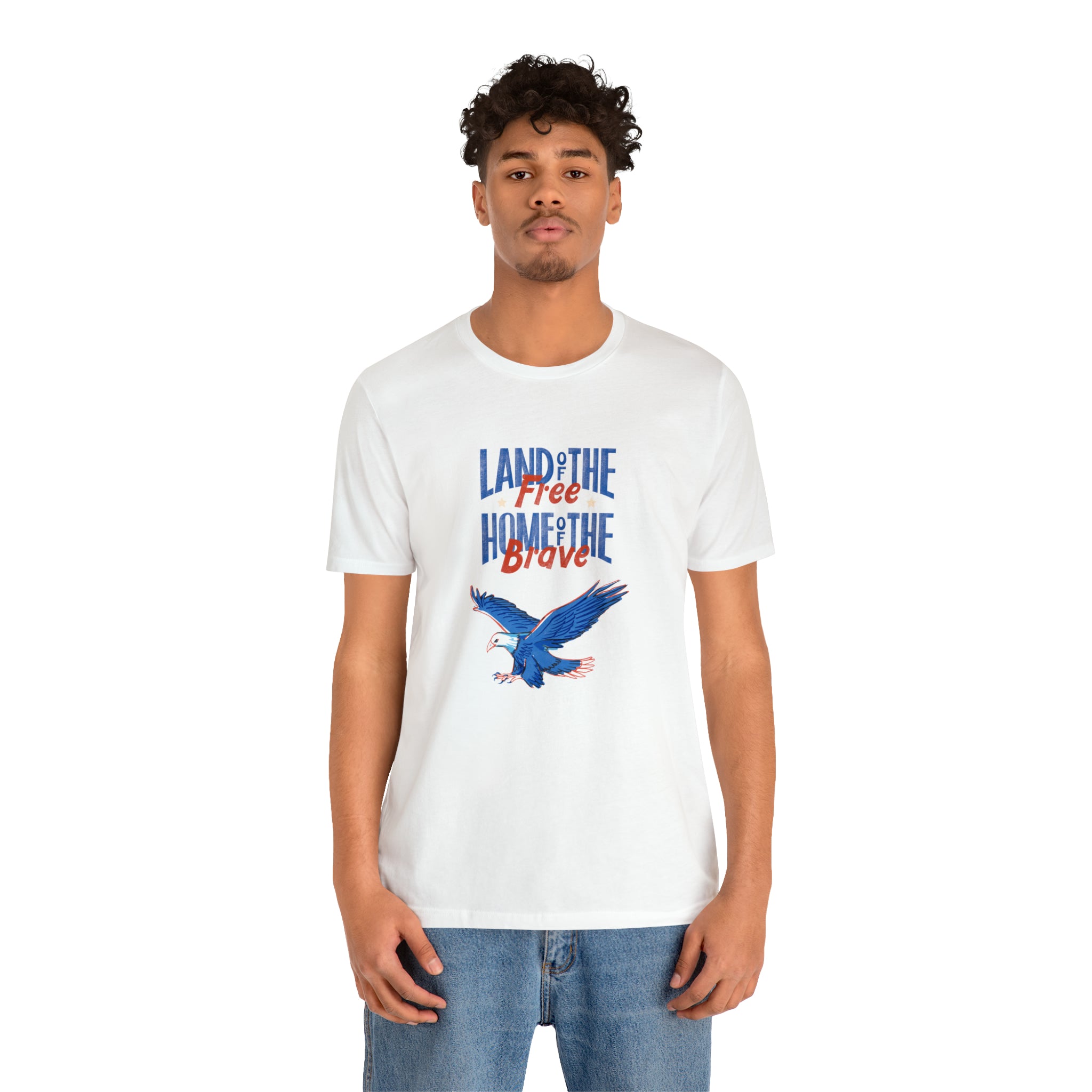 Land Of The Free Home Of The Brave Unisex Jersey Short Sleeve Tee