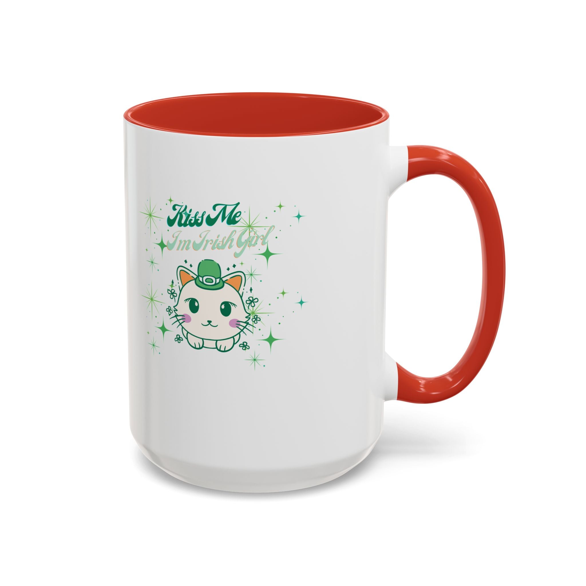 Kiss Me I'm Irish Cat  Accent Mug