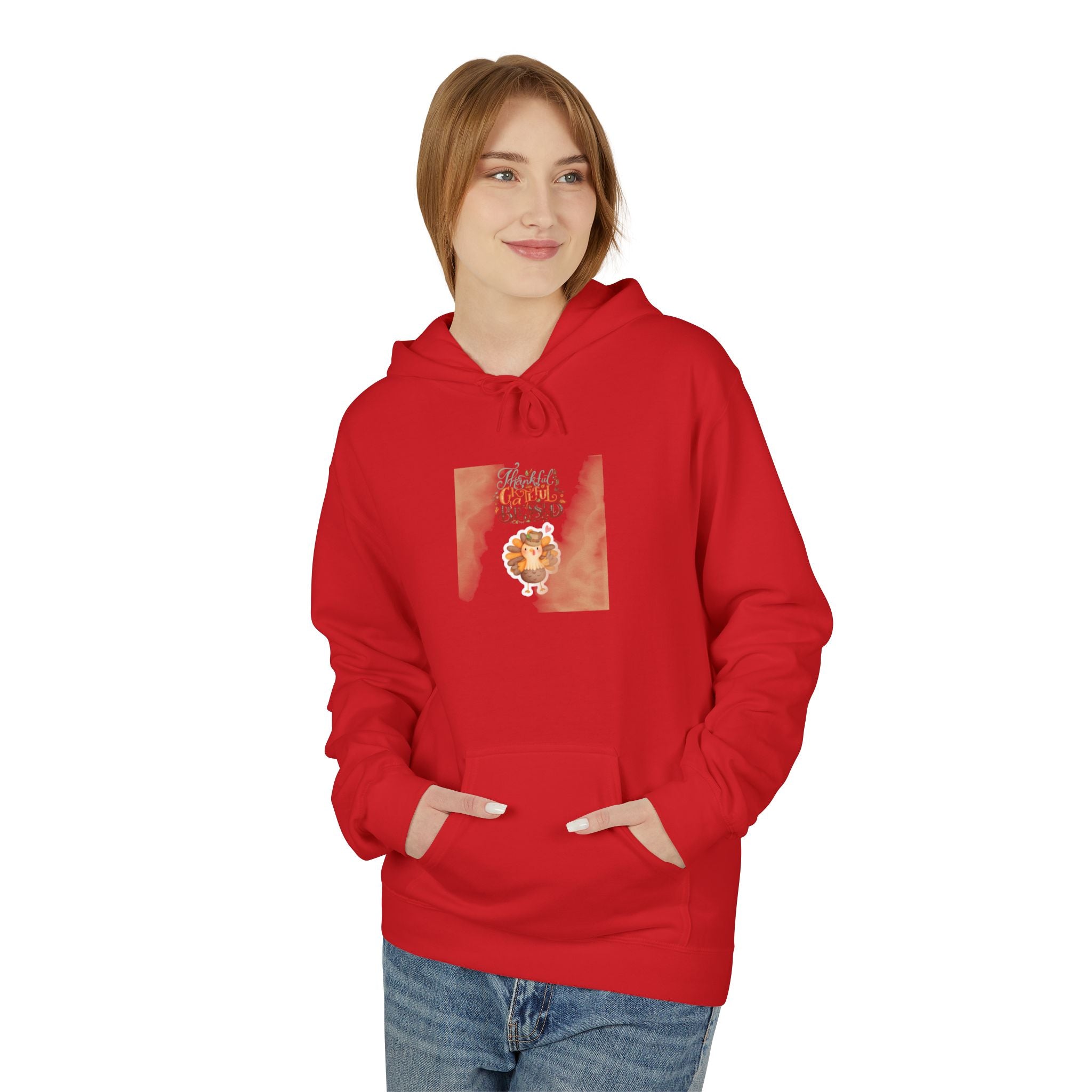 Thankful Grateful Blessed Unisex Midweight Softstyle Fleece Hoodie