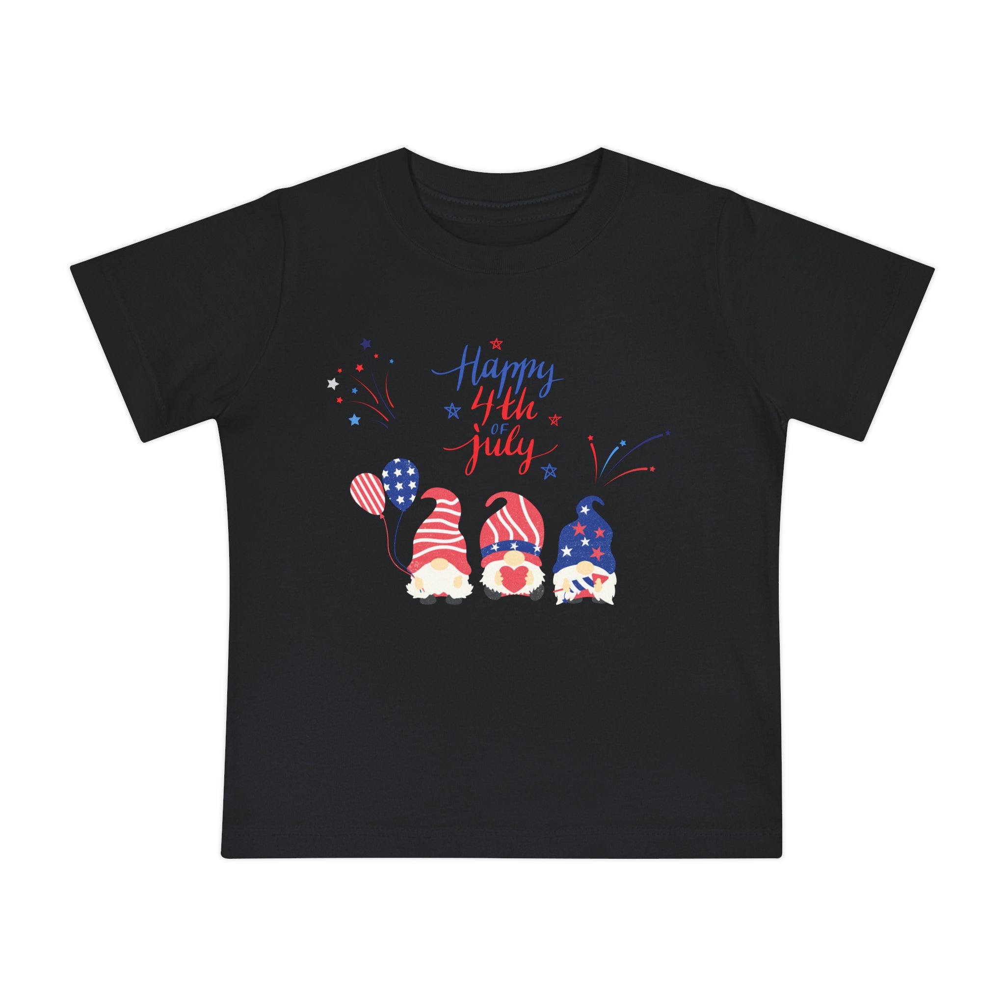 Happy 4th Of July Gnome Baby Short Sleeve T-Shirt