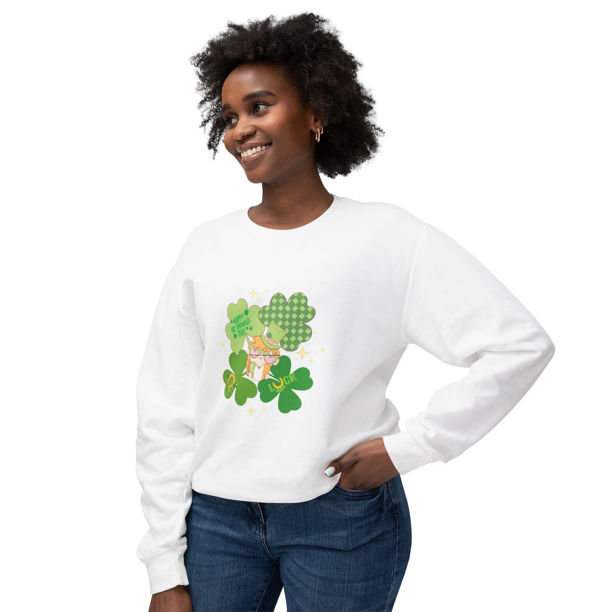 Retro St. Paddy's Day Lightweight Crewneck Sweatshirt
