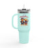 Happy 4th of July Teddy Bear Couple Insulated Travel Mug, 40oz