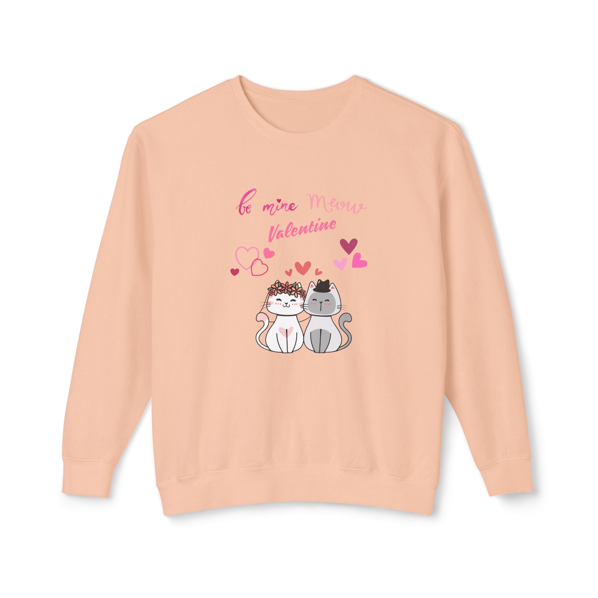 Meow Valentine's Day Unisex Lightweight Crewneck Sweatshirt