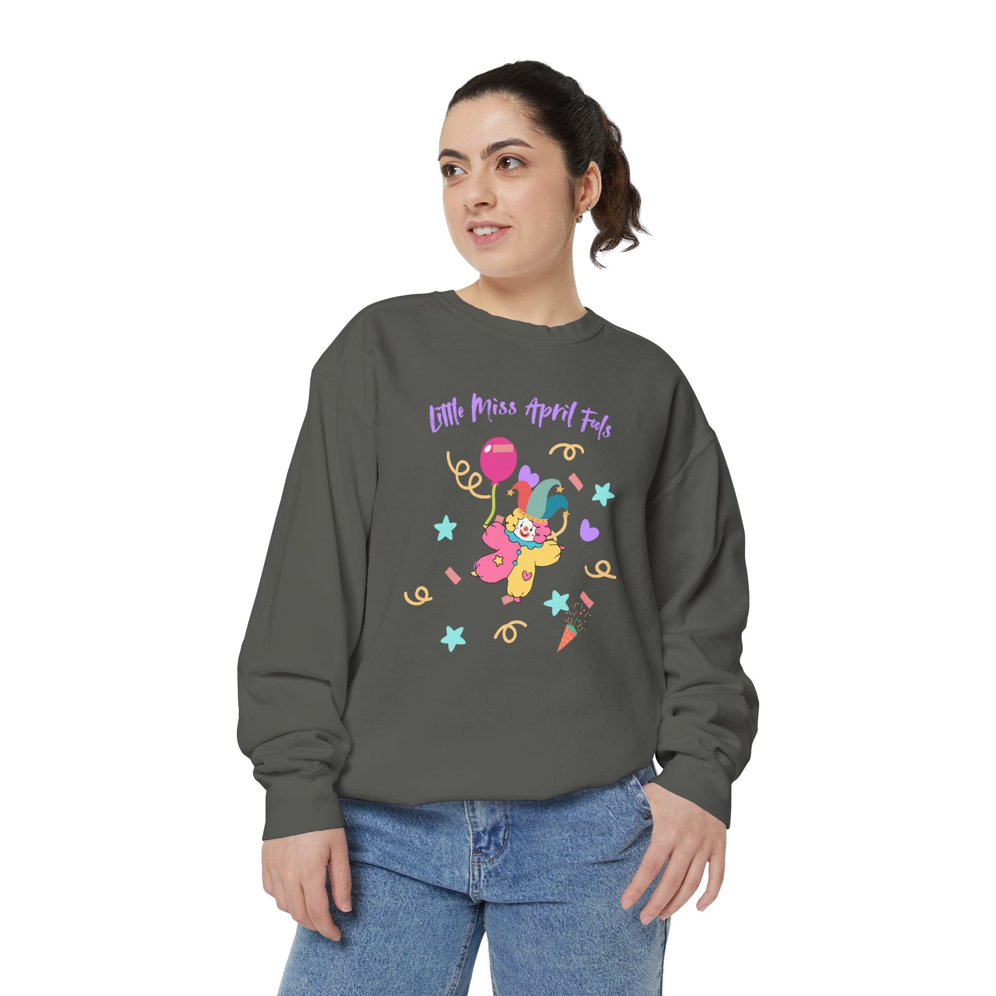Little Miss April Fool's Day Unisex Garment-Dyed Sweatshirt