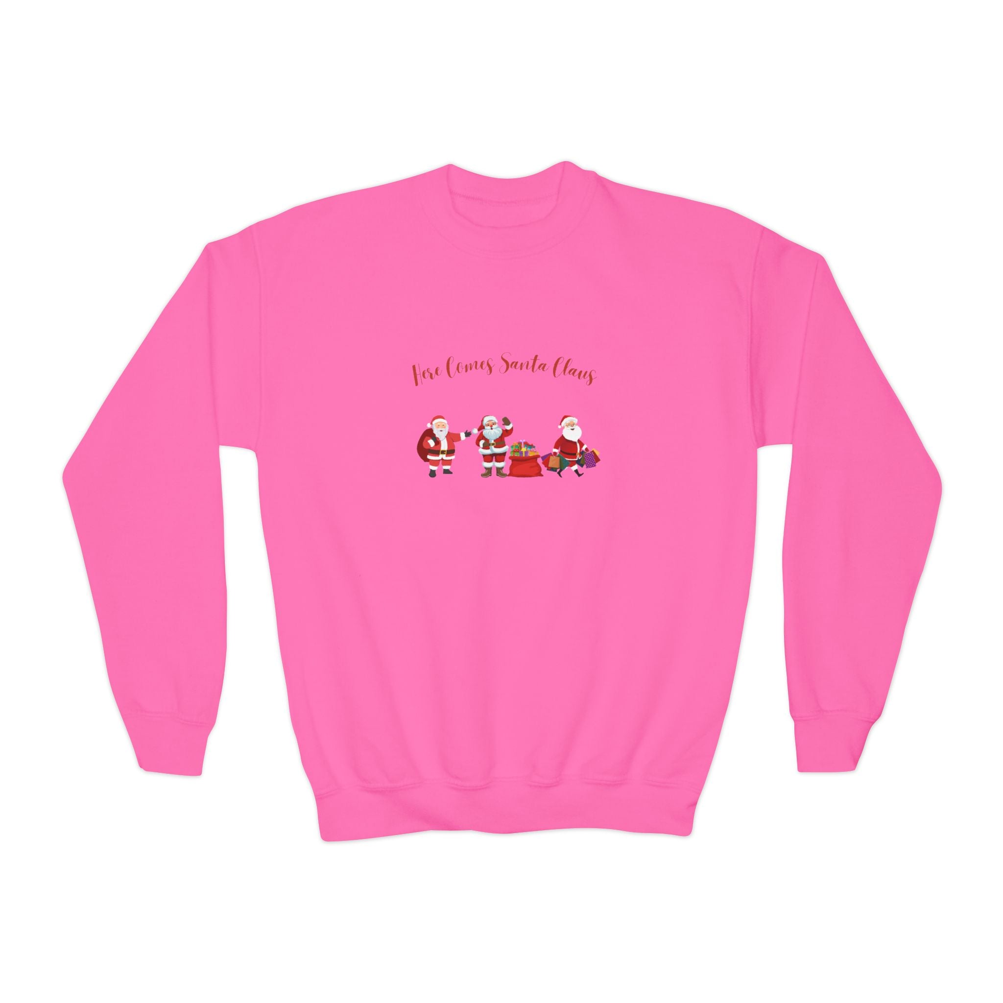 Here Comes Santa Claus Youth Crewneck Sweatshirt