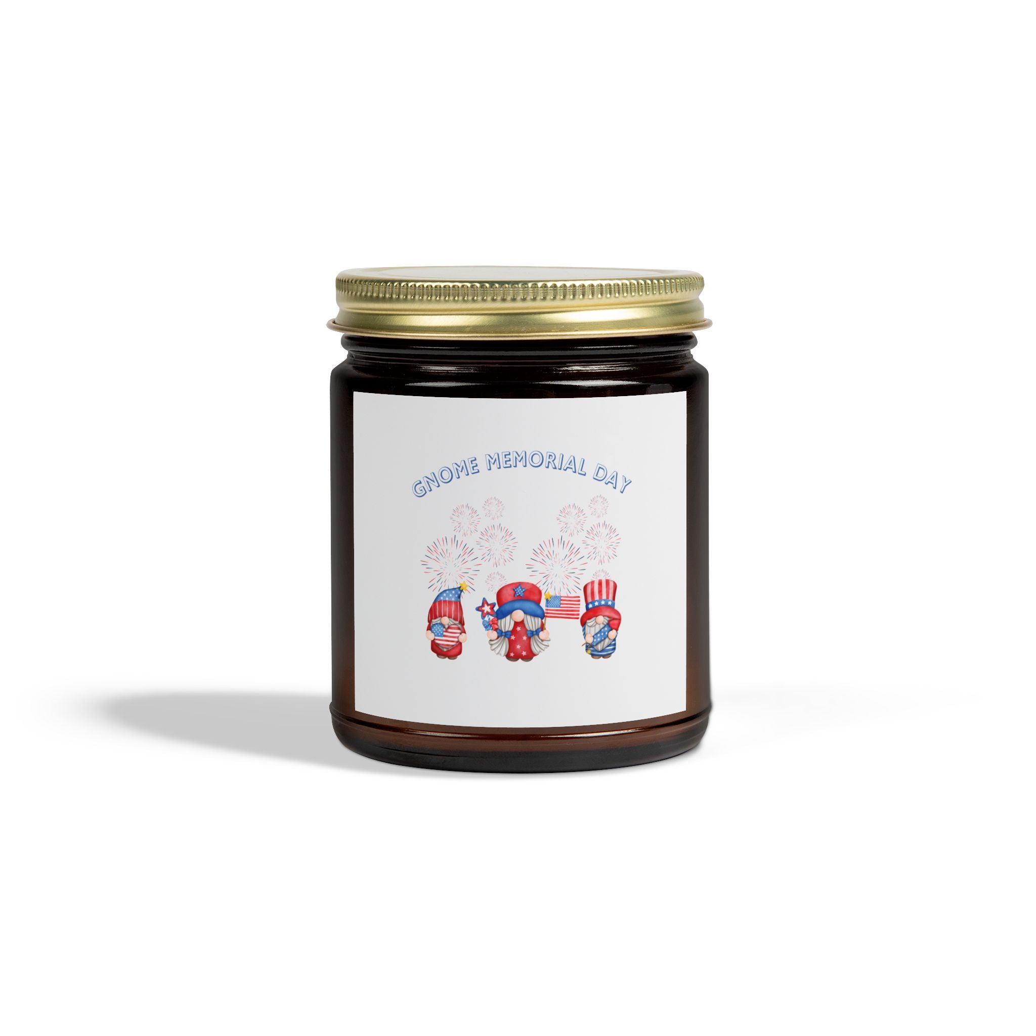 Gnome Memorial Day Scented Candle, Coconut Apricot Wax