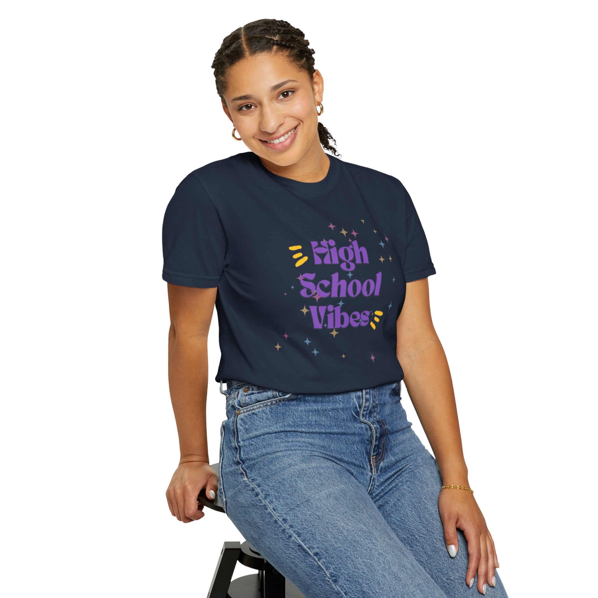 High School Vibes Unisex Garment-Dyed T-shirt