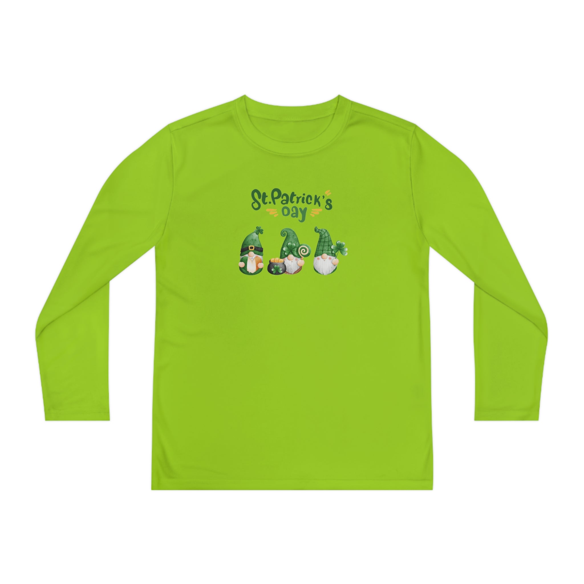 St Patty's Day Gnome Youth Long Sleeve Competitor Tee