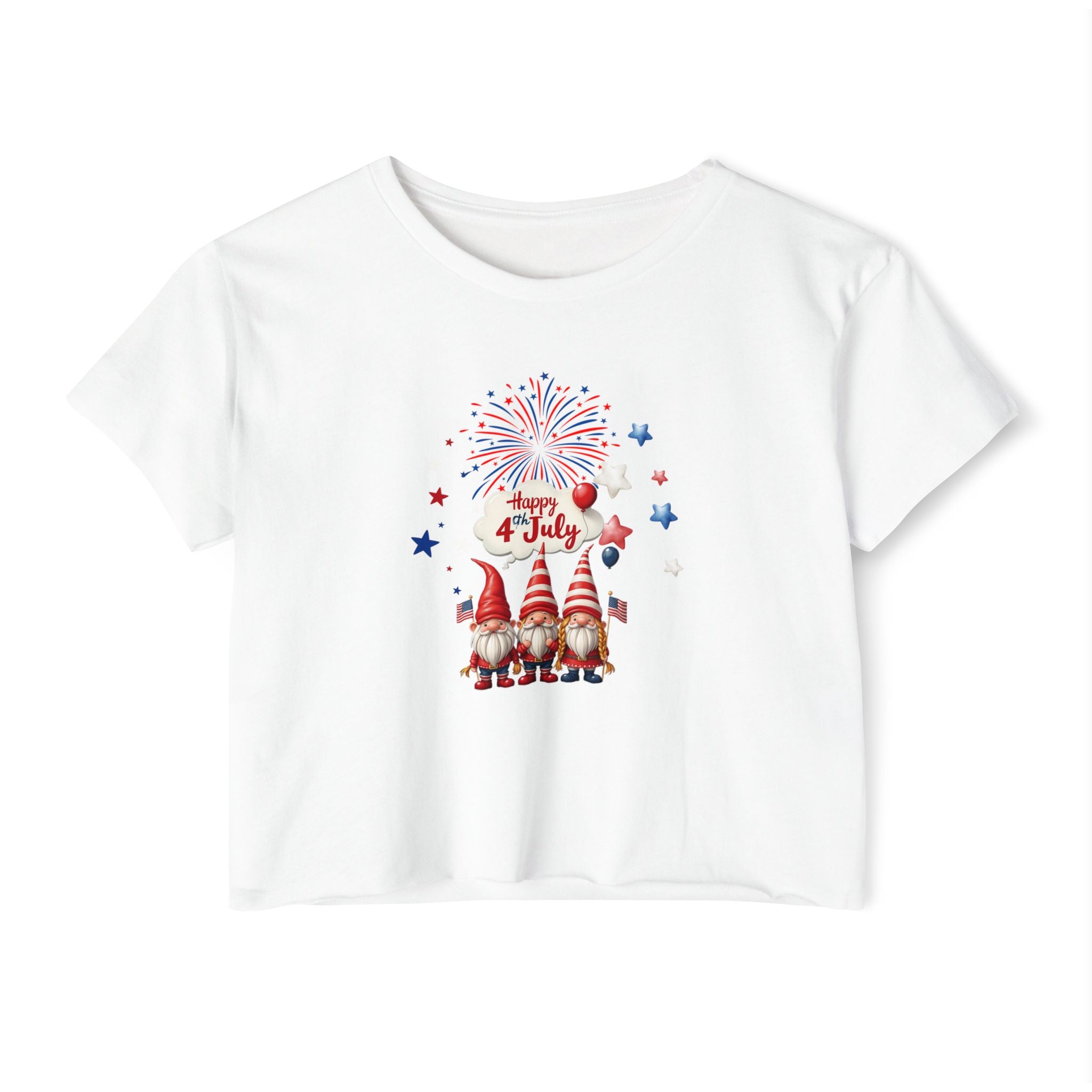 Gnome July 4th  Crop Top