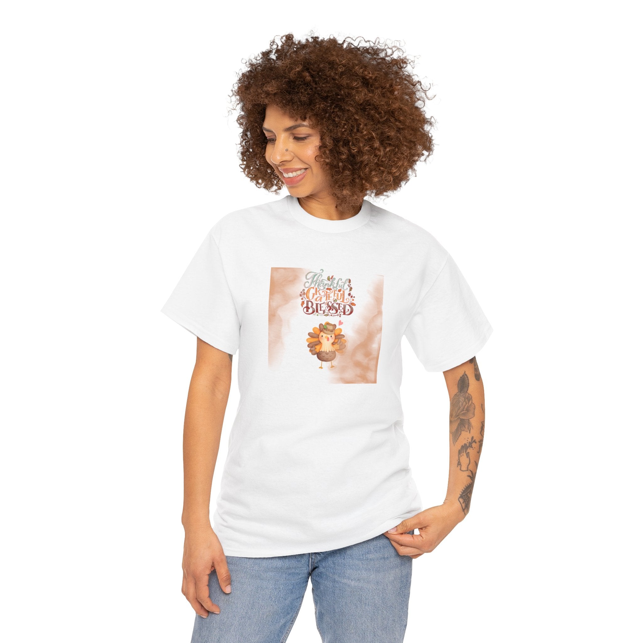 Thankful Grateful Blessed Unisex Heavy Cotton Tee