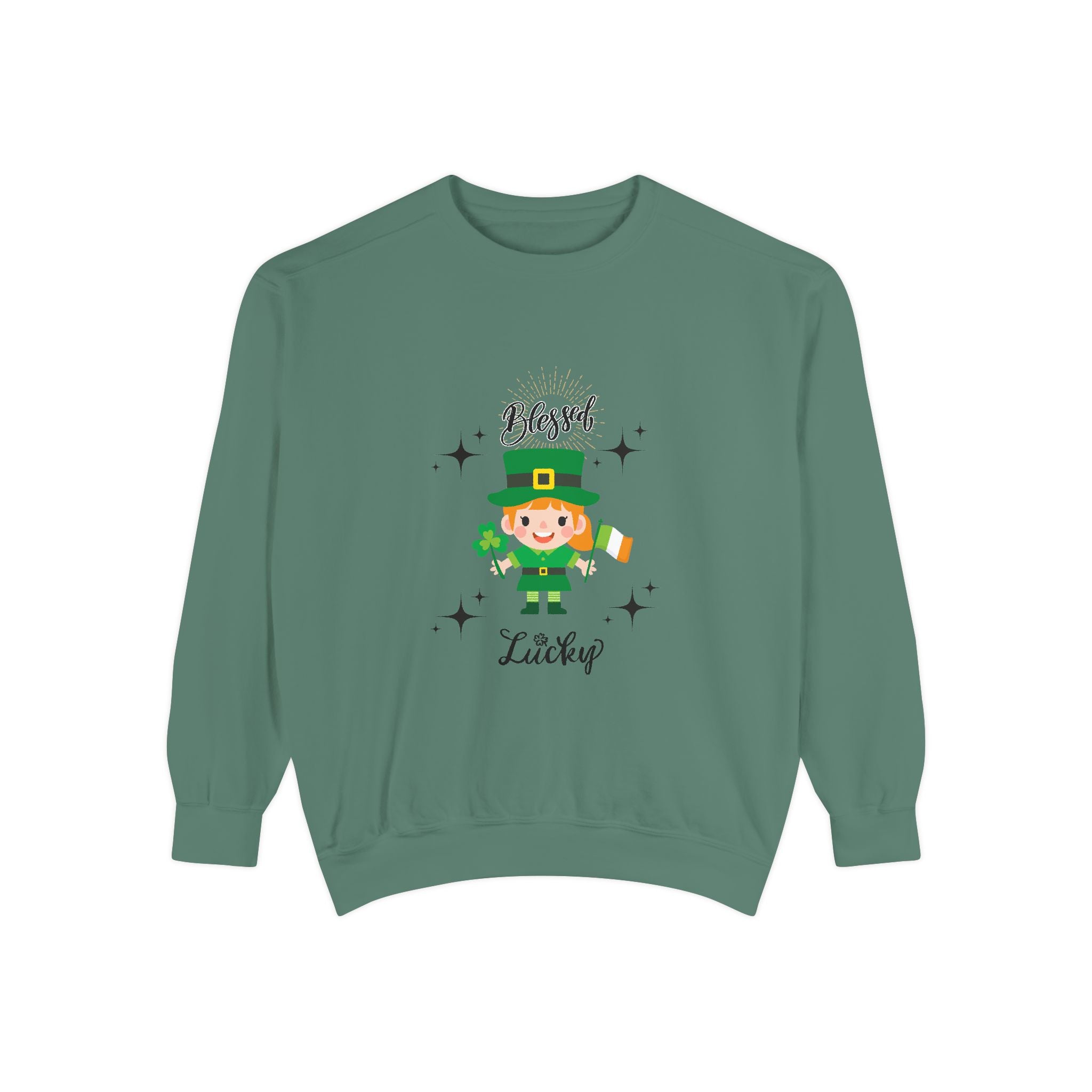Blessed & Lucky Unisex Garment-Dyed Sweatshirt