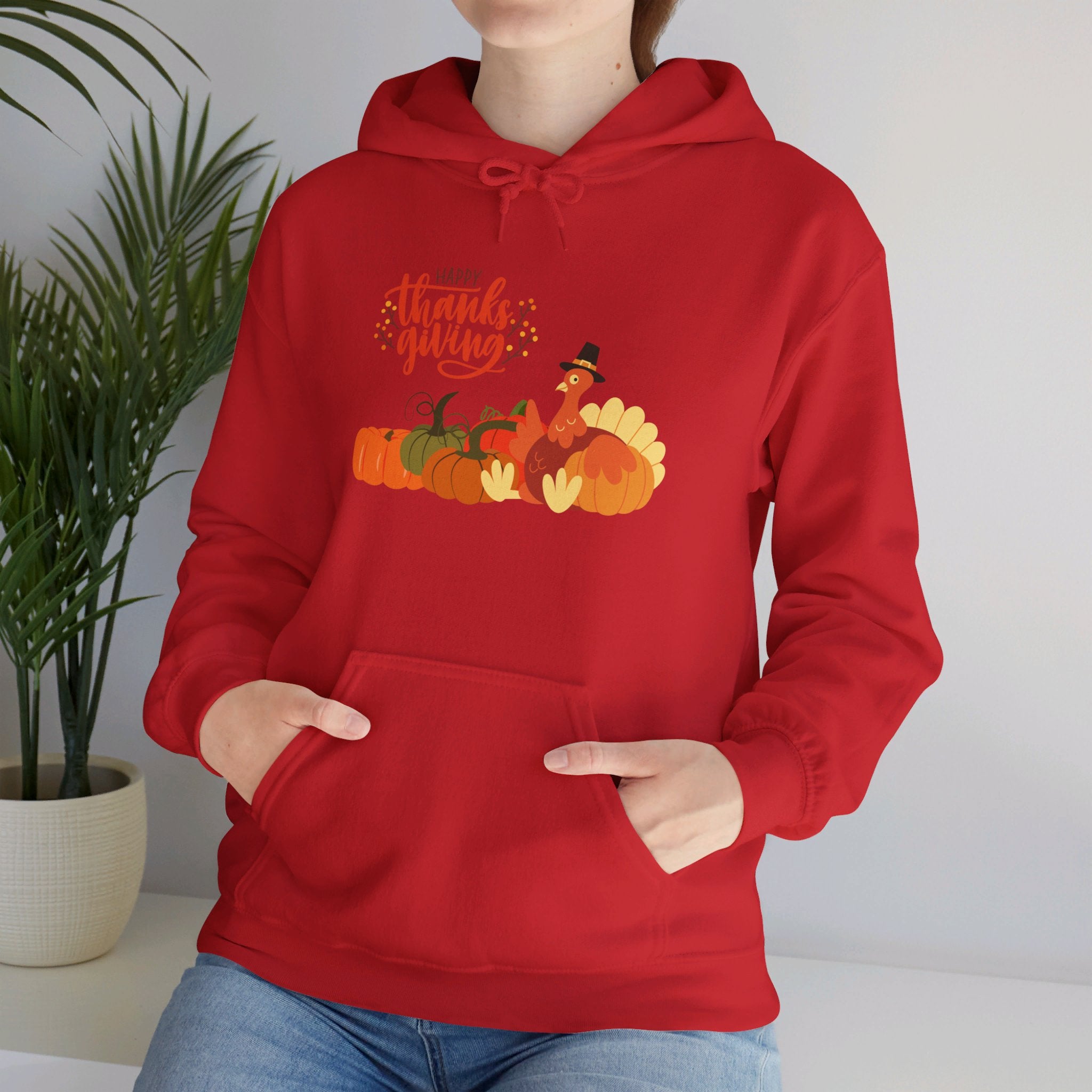 Happy Thanksgiving Turkey Unisex Heavy Blend™ Hooded Sweatshirt