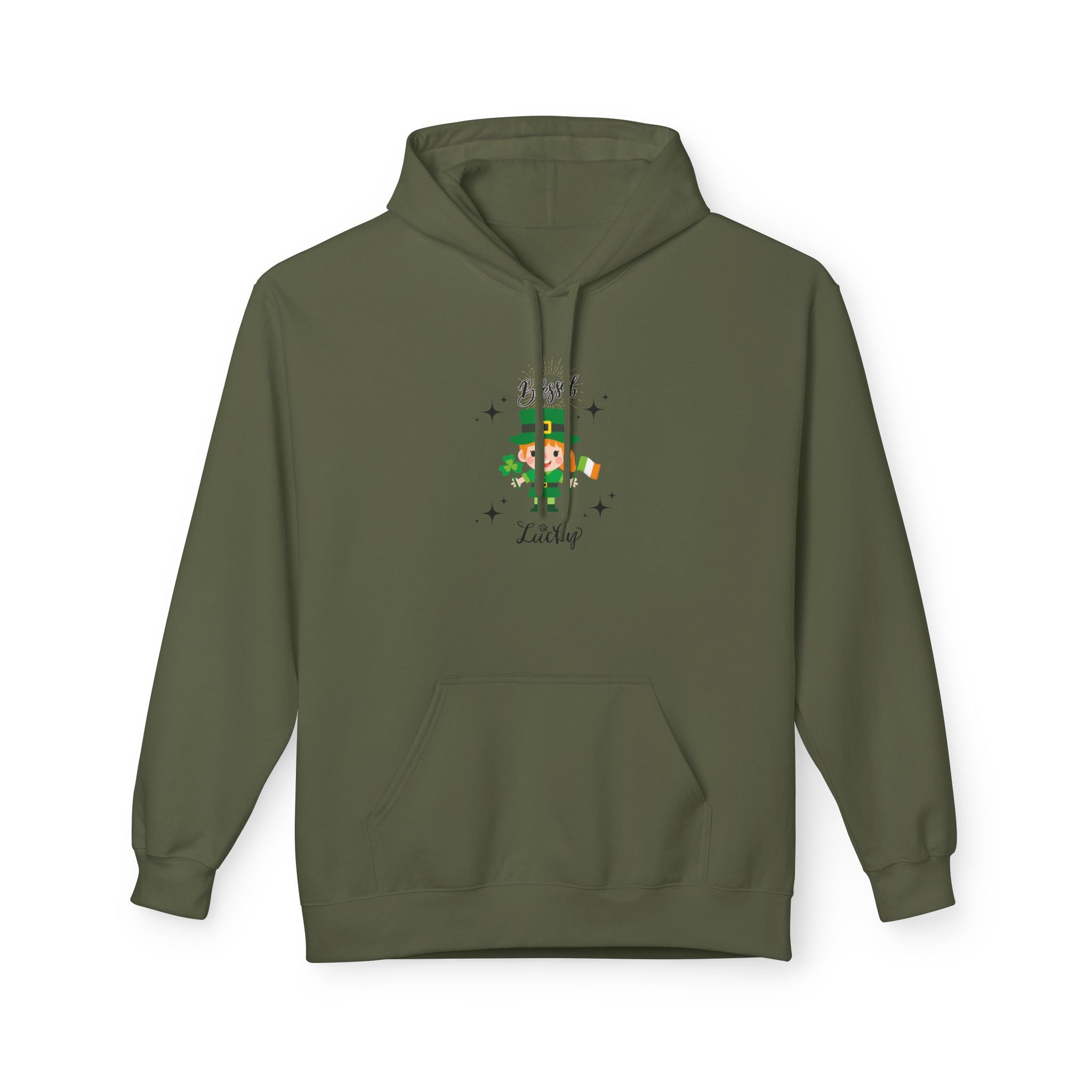 Blessed & Lucky Unisex Fleece Hoodie - Perfect for St. Patrick's Day & Year-Round Comfort