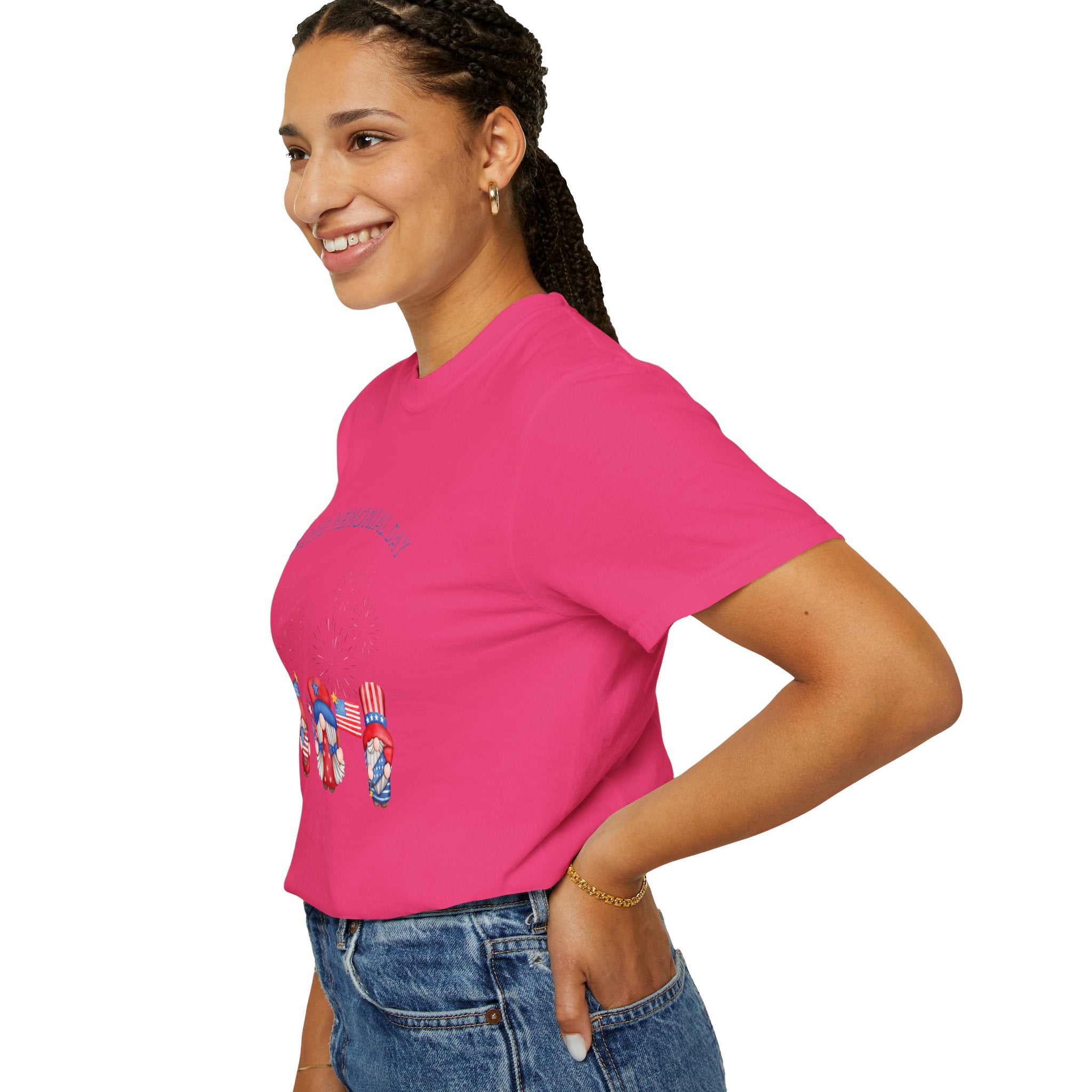 Gnome Memorial Day Unisex Garment-Dyed T-Shirt