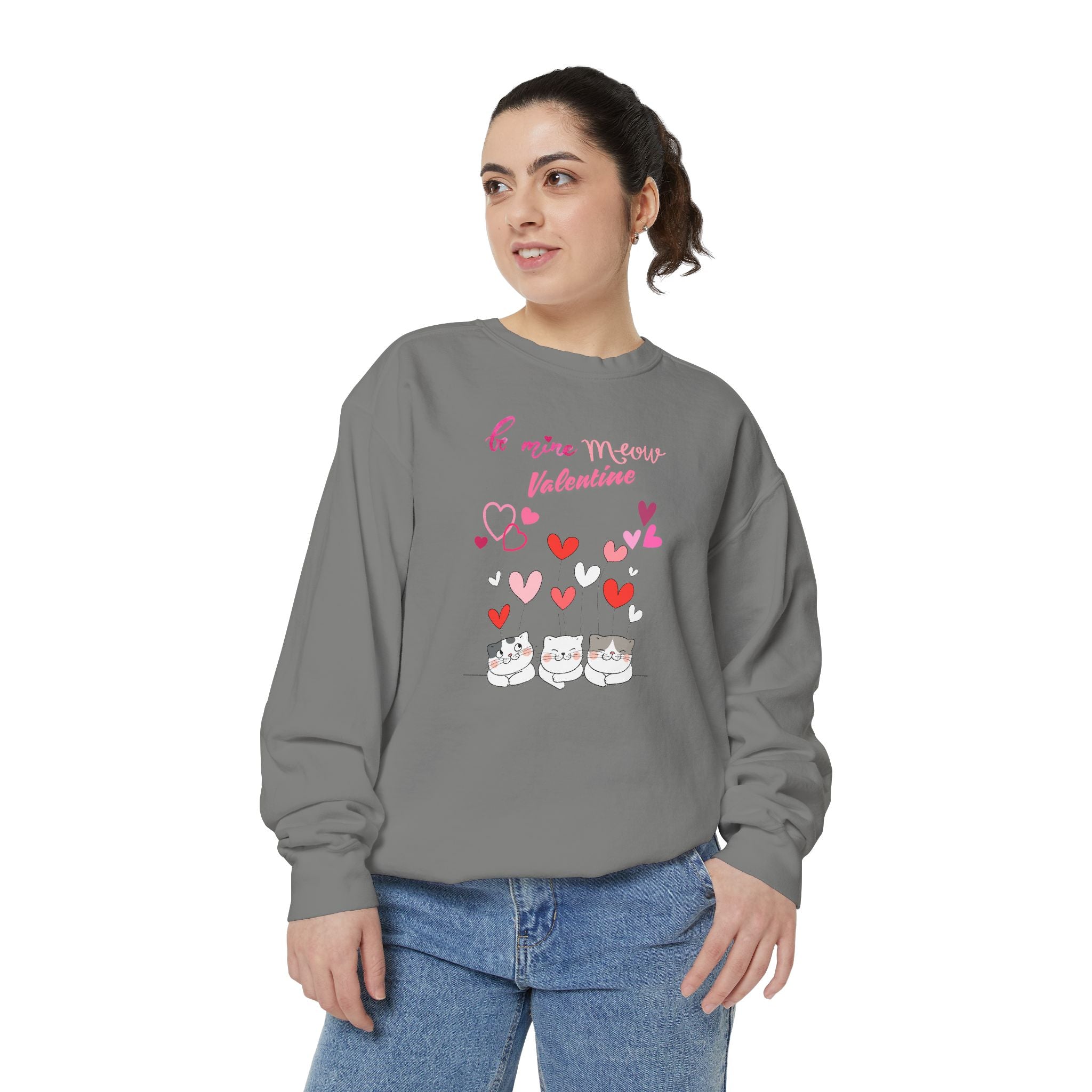 Meow Valentine's Day Unisex Garment-Dyed Sweatshirt