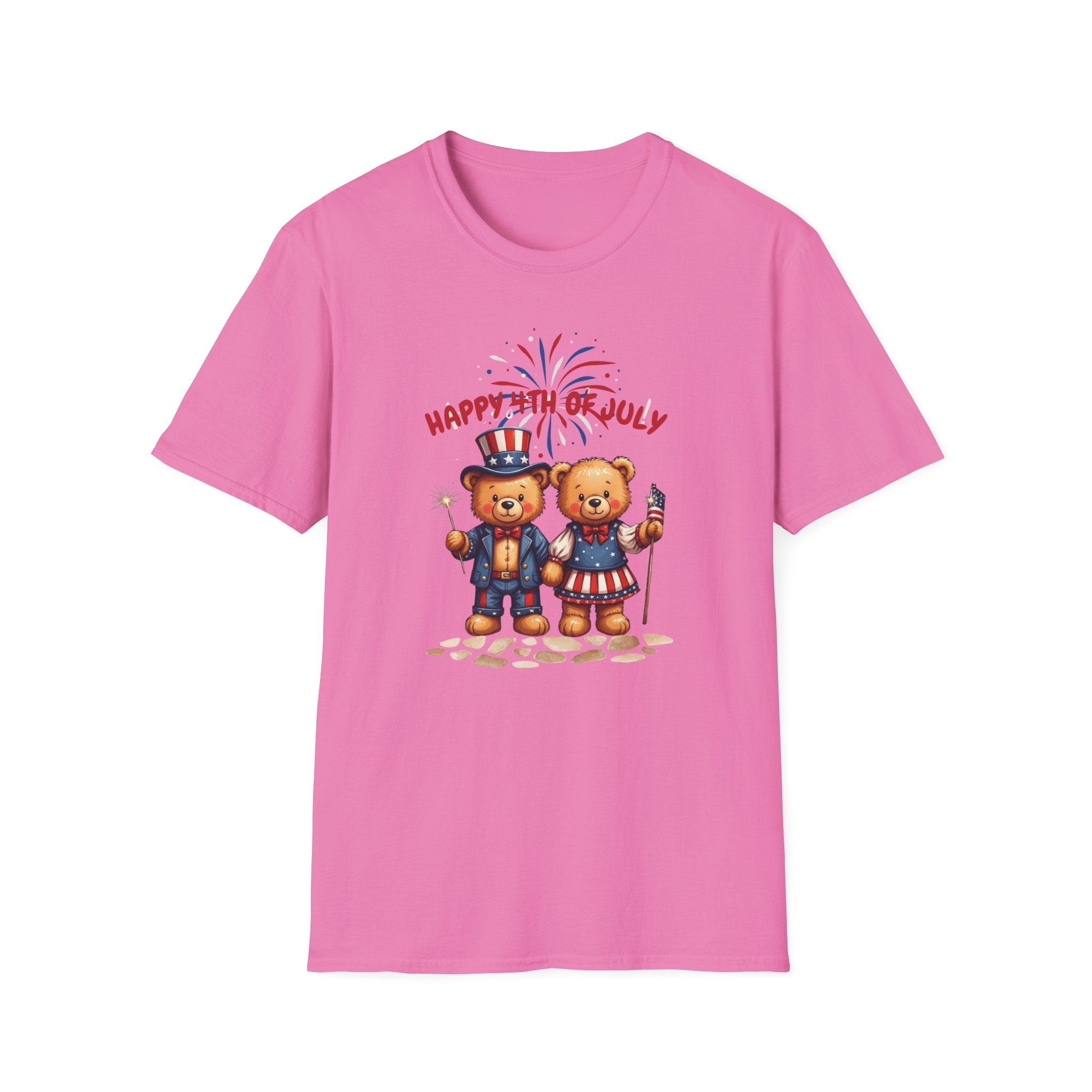Happy 4th of July Teddy Bear Couple Unisex T-Shirt