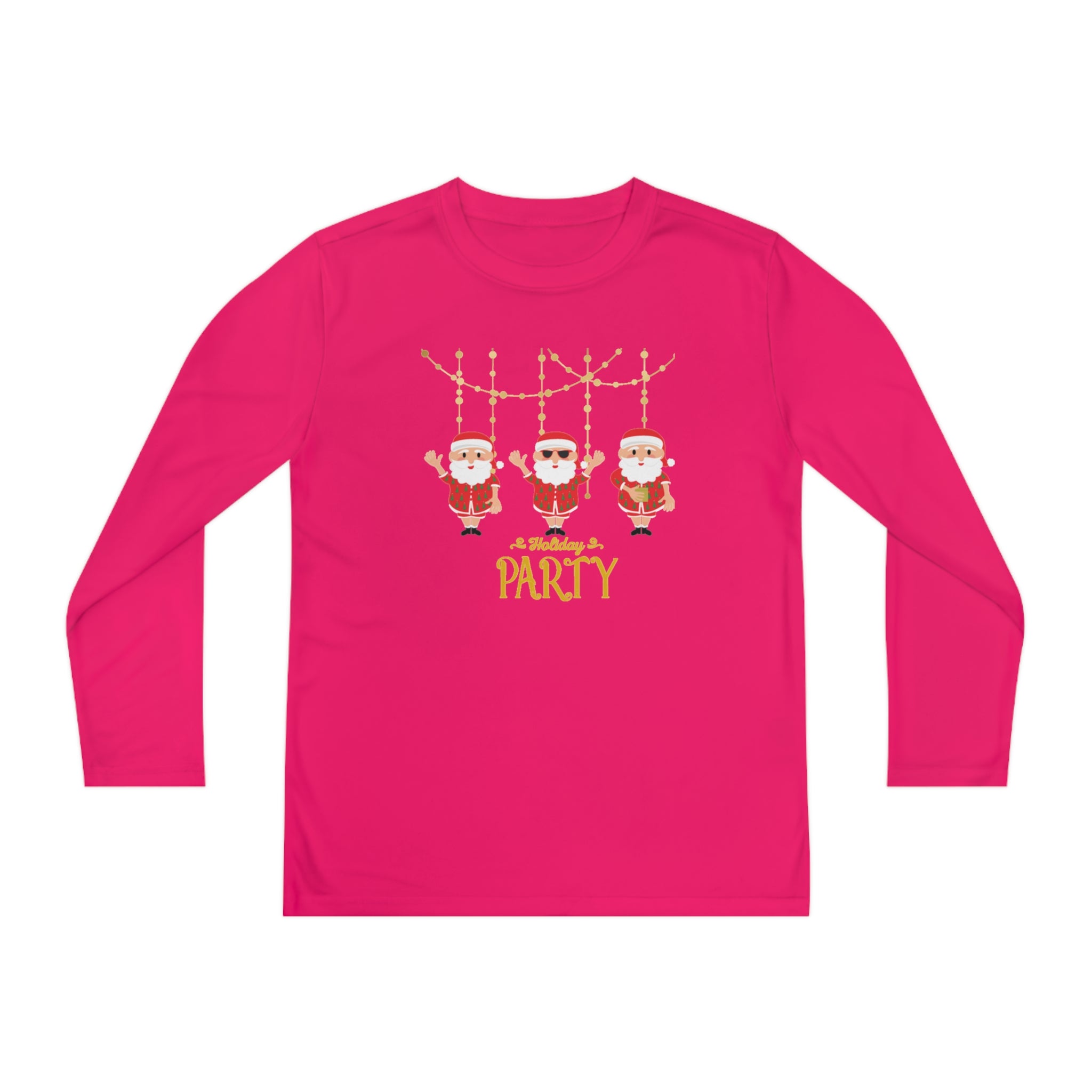 Santa's Holiday Party Youth Long Sleeve Competitor Tee