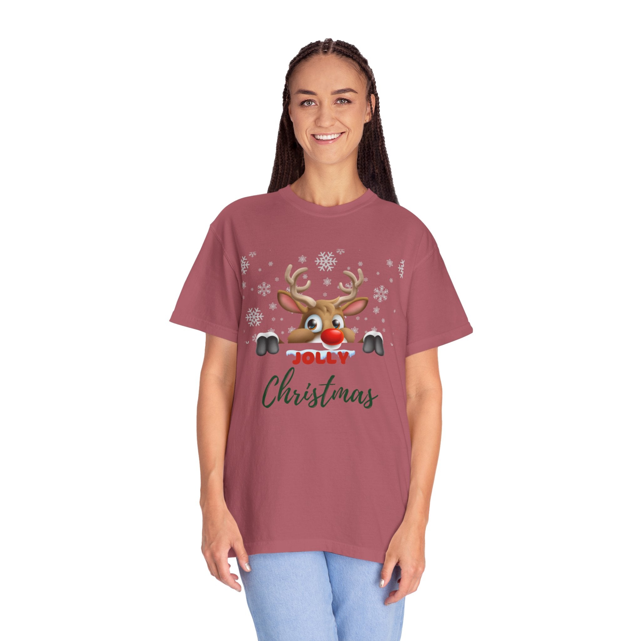 Jolly Christmas Unisex Garment-Dyed T-shirt