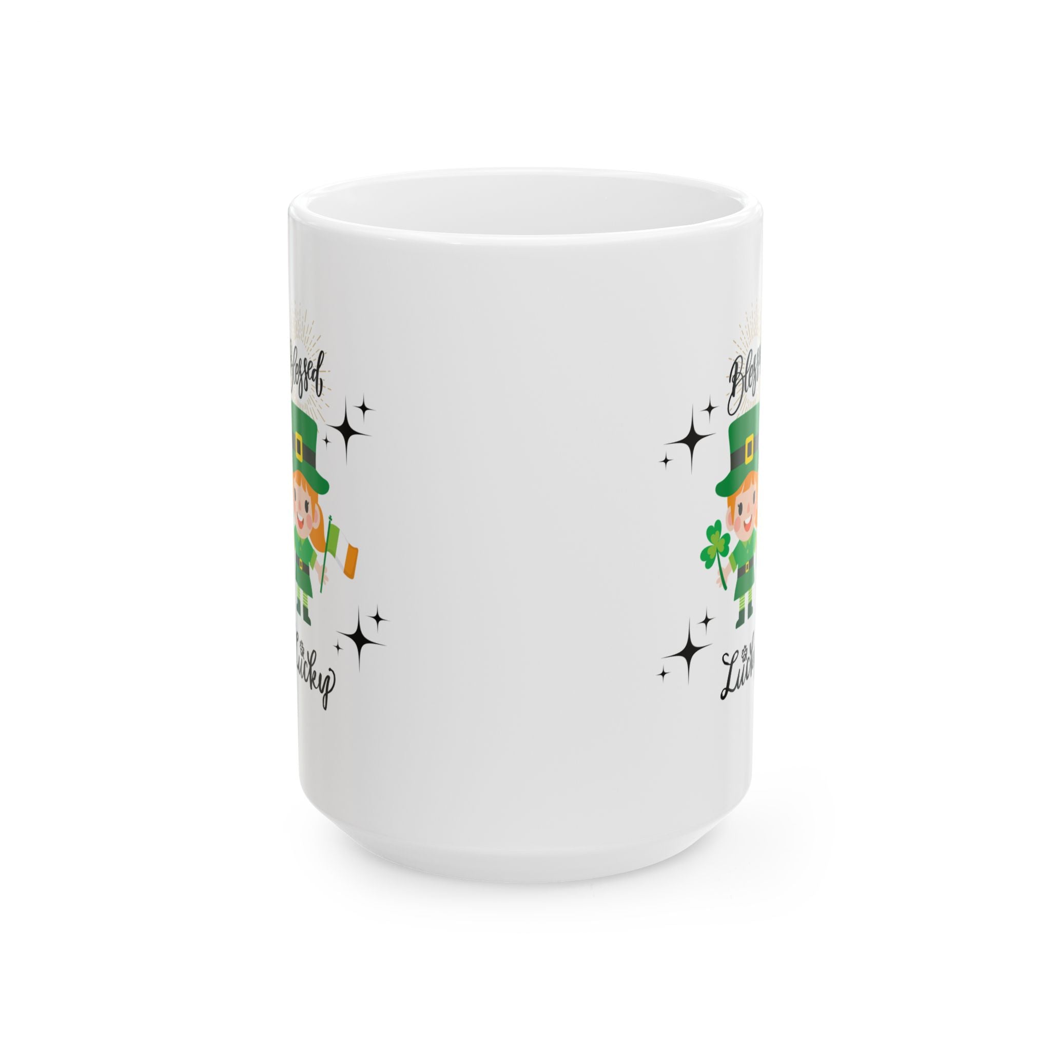 Blessed & Lucky Ceramic Mug | 11oz & 15oz | Perfect for Lucky Celebrations