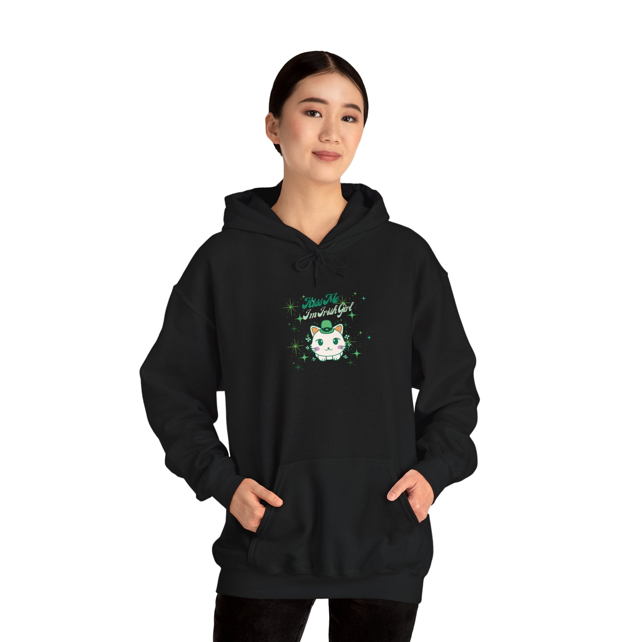 Kiss Me I'm Irish Cat Cozy Unisex Hoodie