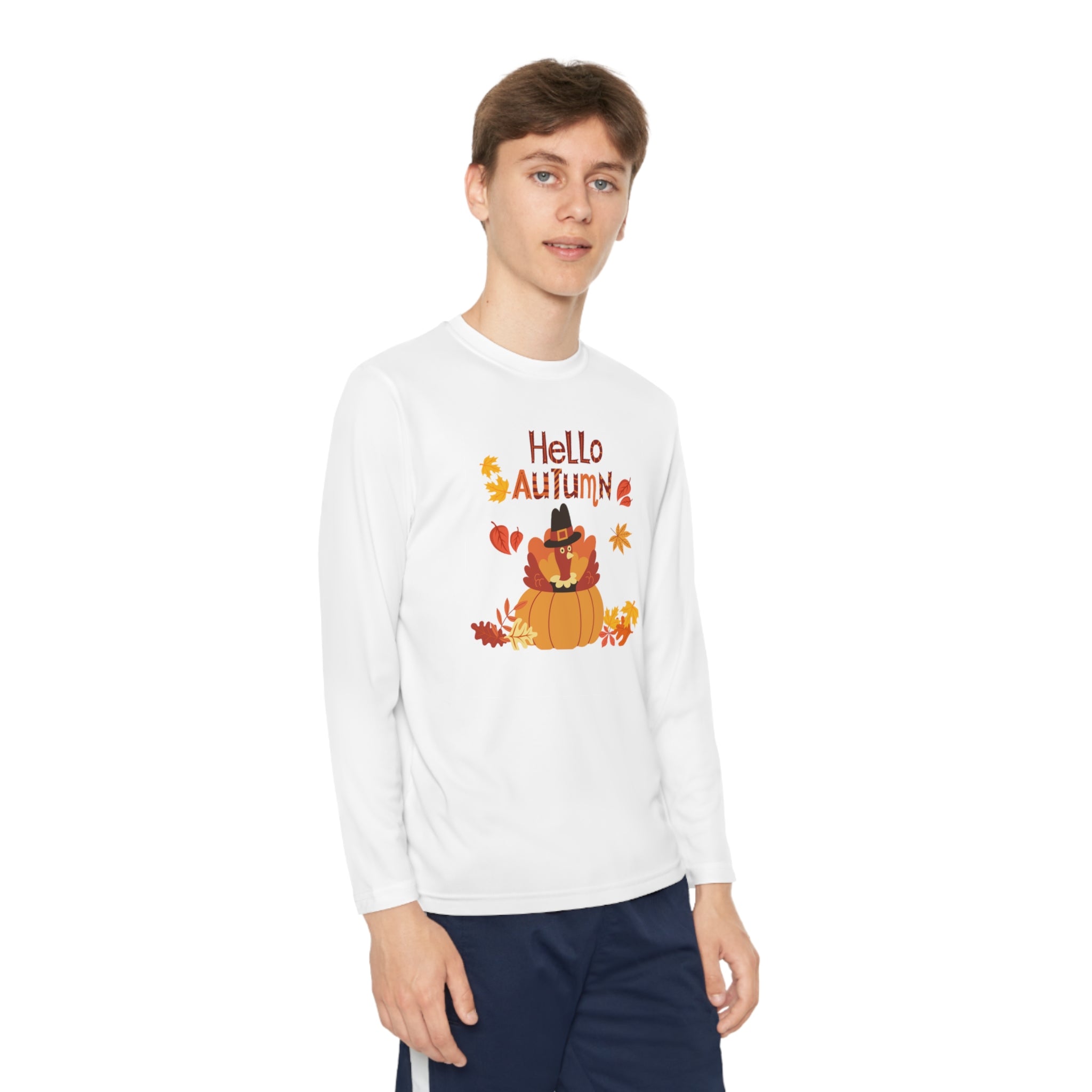 Hello Autumn Youth Long Sleeve Competitor Tee