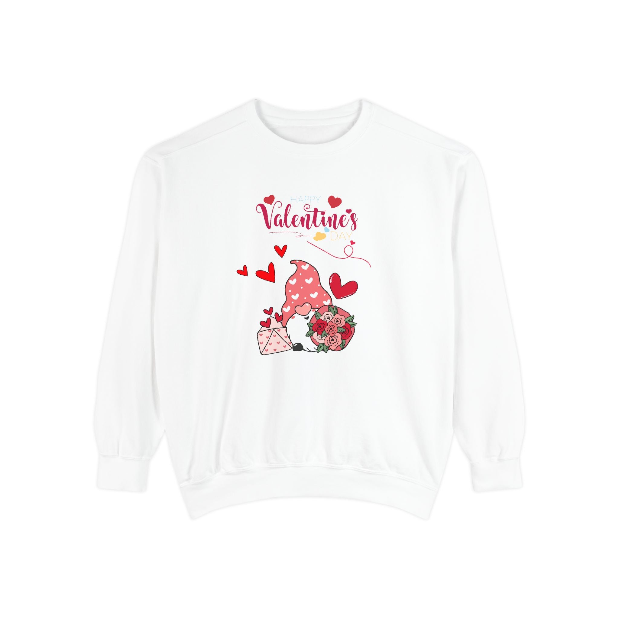 Gnome Valentine's Day Unisex Garment-Dyed Sweatshirt
