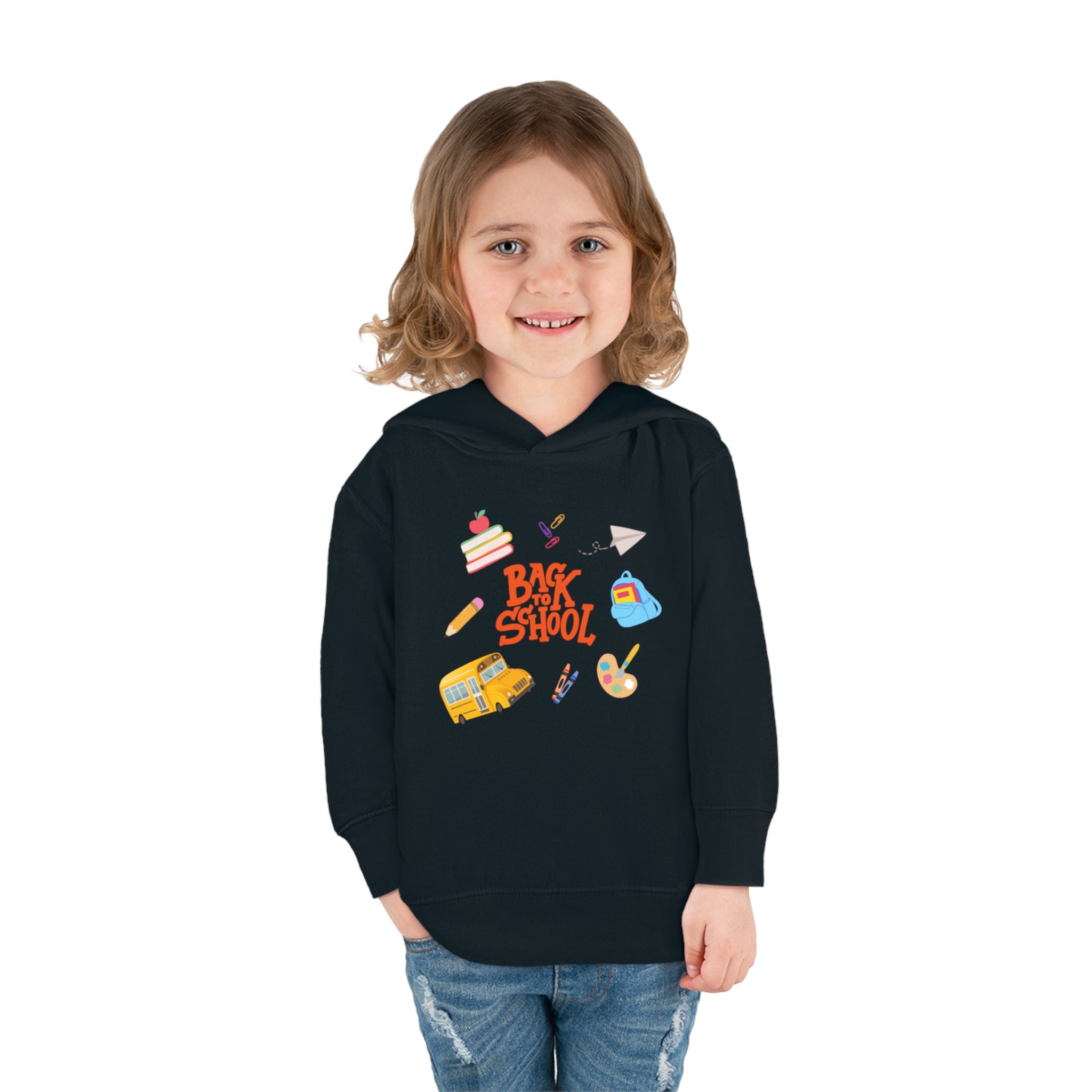 Back To School Time Toddler Pullover Fleece Hoodie