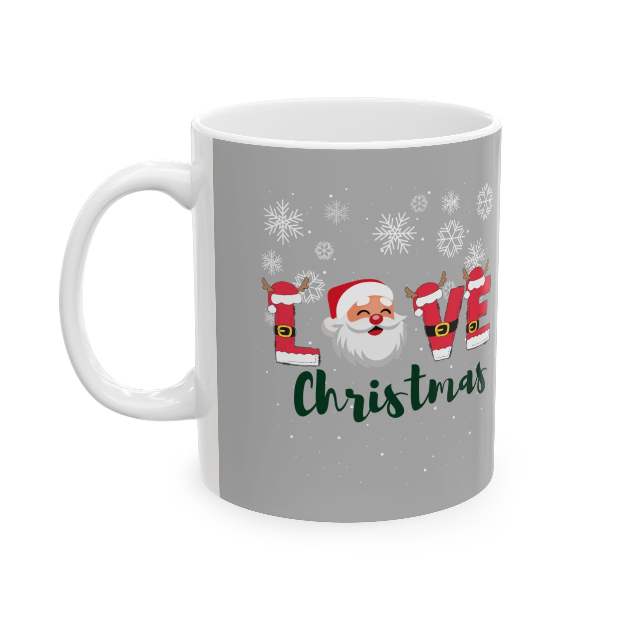 Santa Claus Loves Christmas Ceramic Mug, (11oz, 15oz)