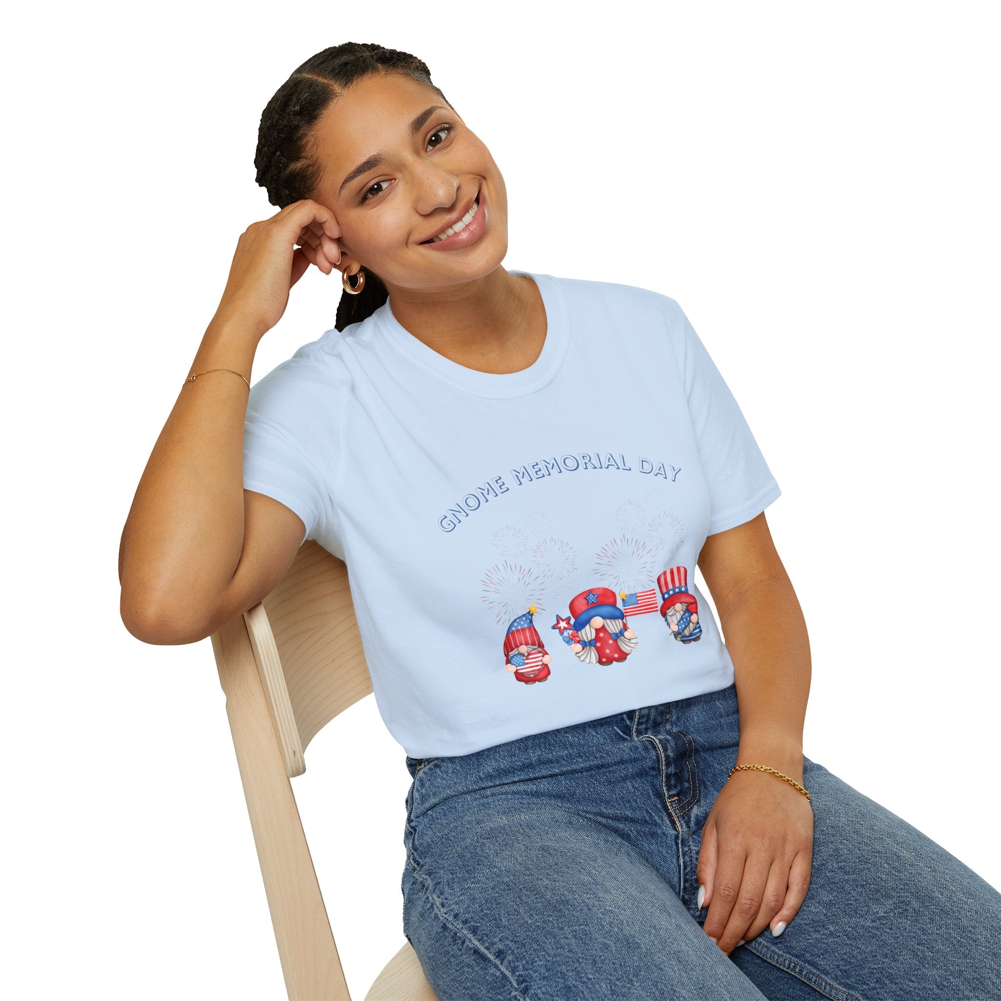 Gnome Memorial Day Unisex T-Shirt - Celebrate with Fun Design