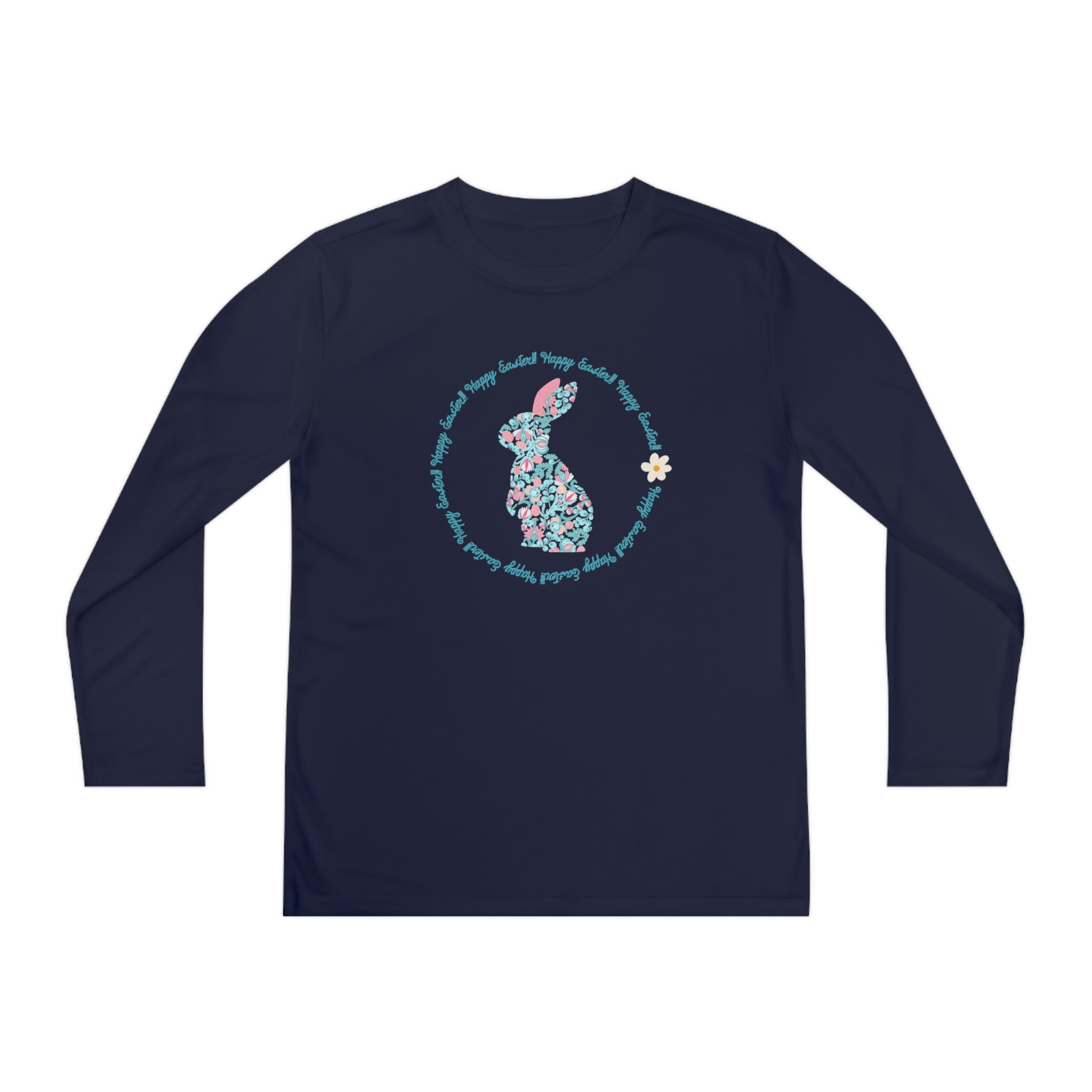 Happy Easter Rabbit Day Youth Long Sleeve Competitor Tee