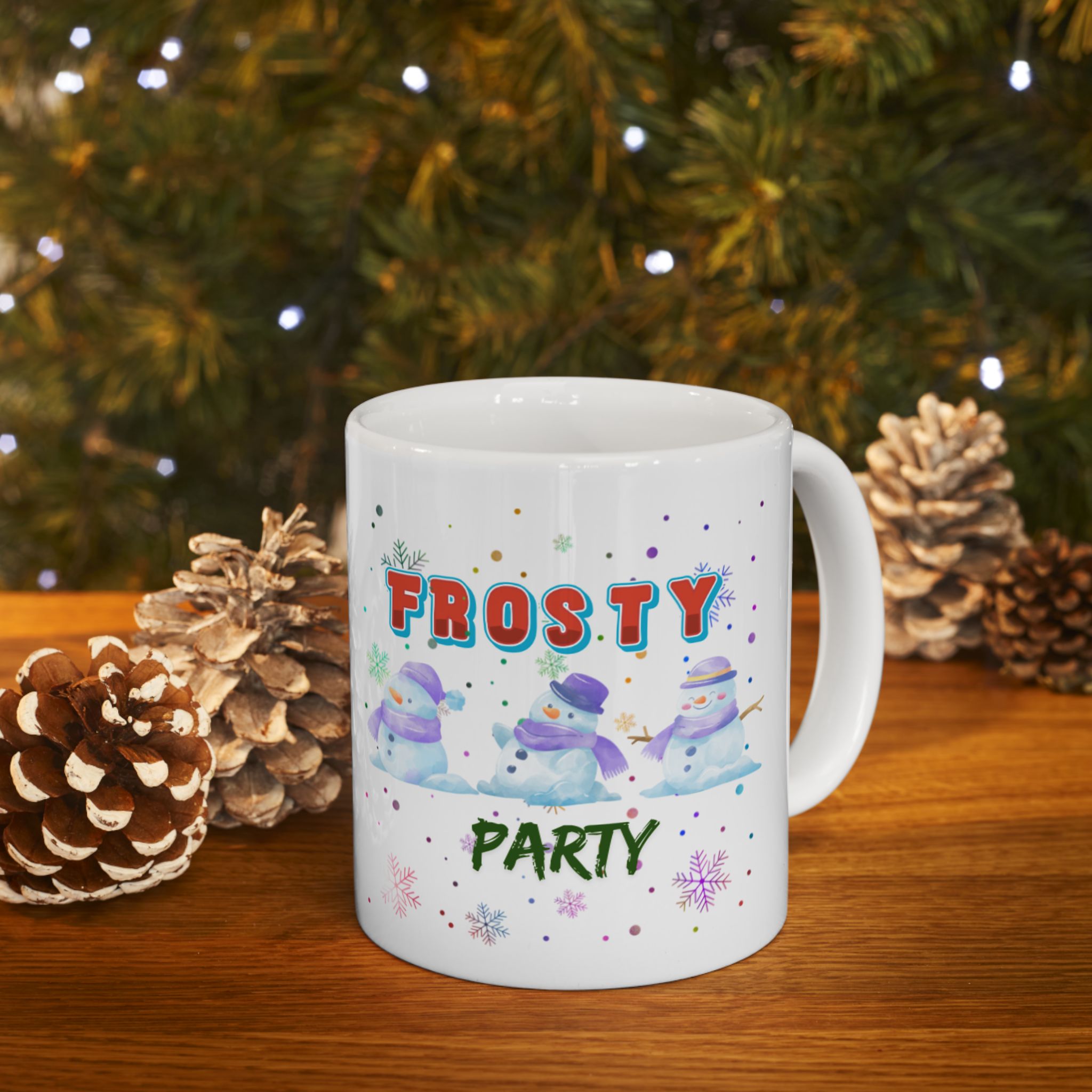 Frosty Party Ceramic Mug, (11oz, 15oz)