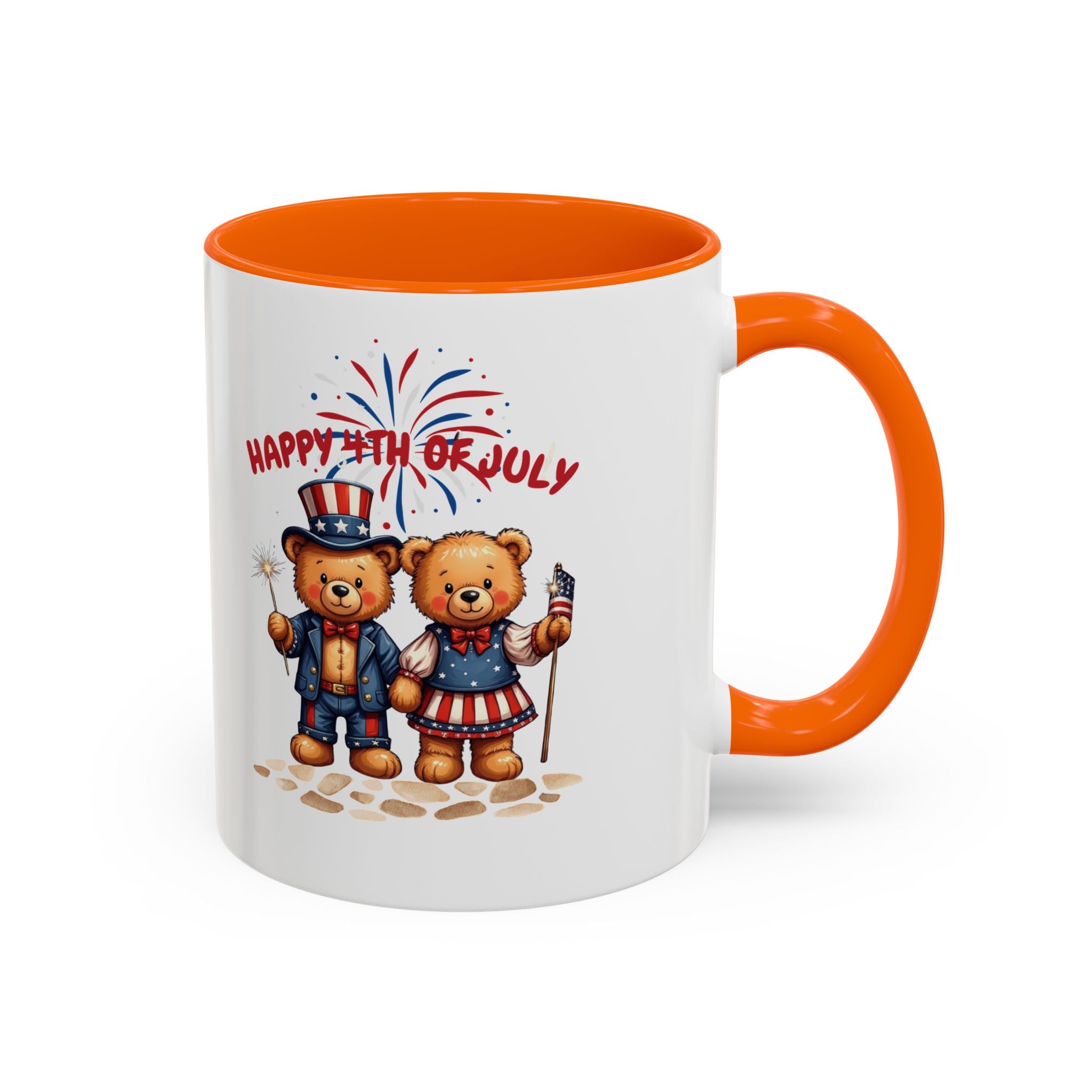Happy 4th of July Teddy Bear Couple Coffee Mug