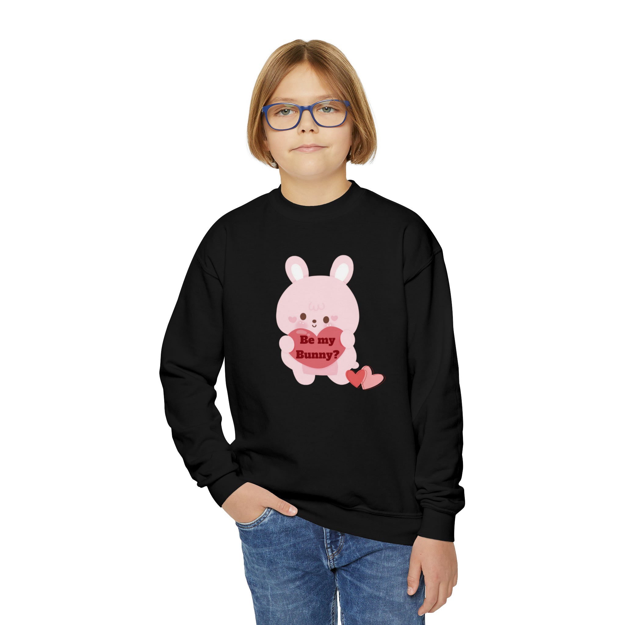 V-Day Bunny Youth Crewneck Sweatshirt