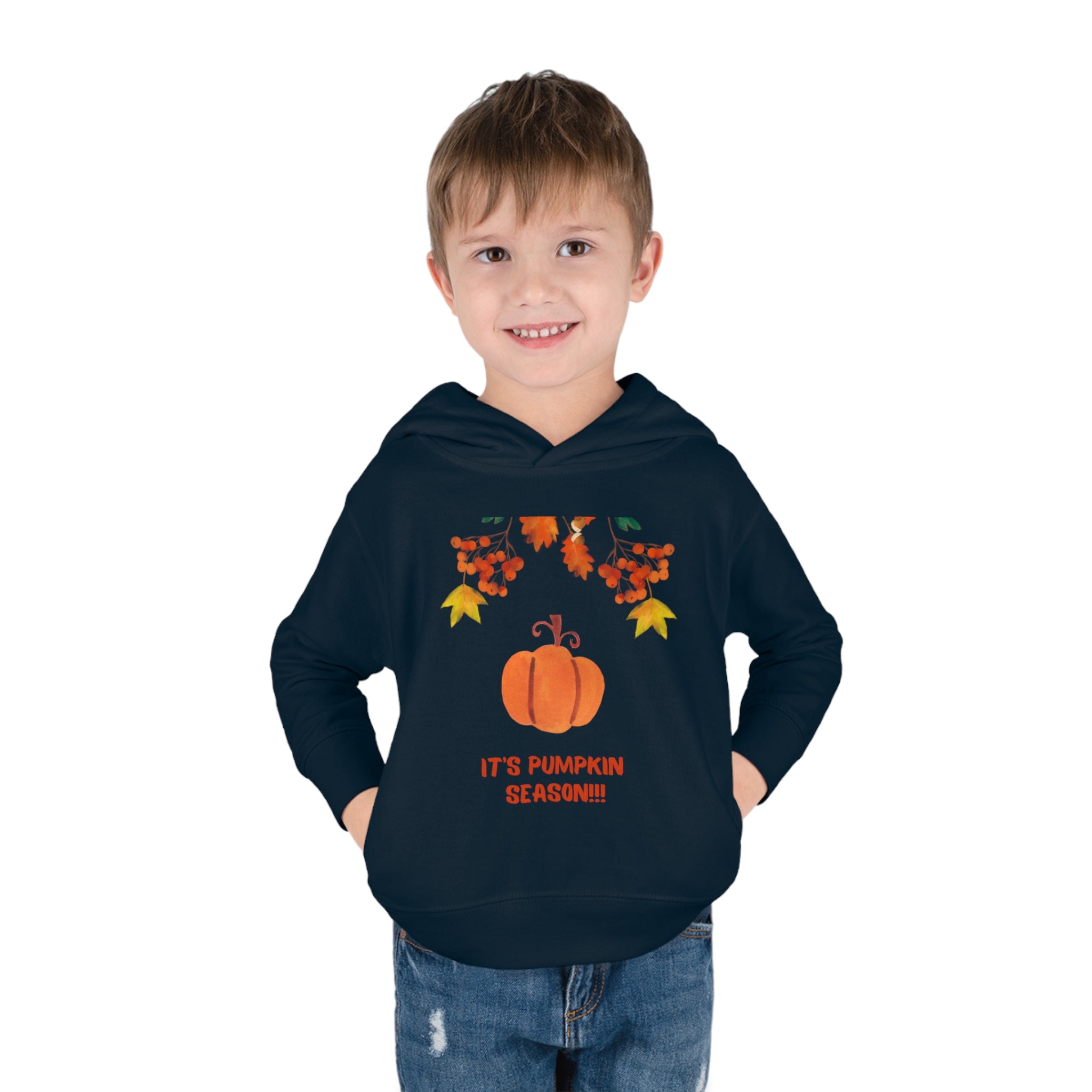 Pumpkin Season Toddler Pullover Fleece Hoodie