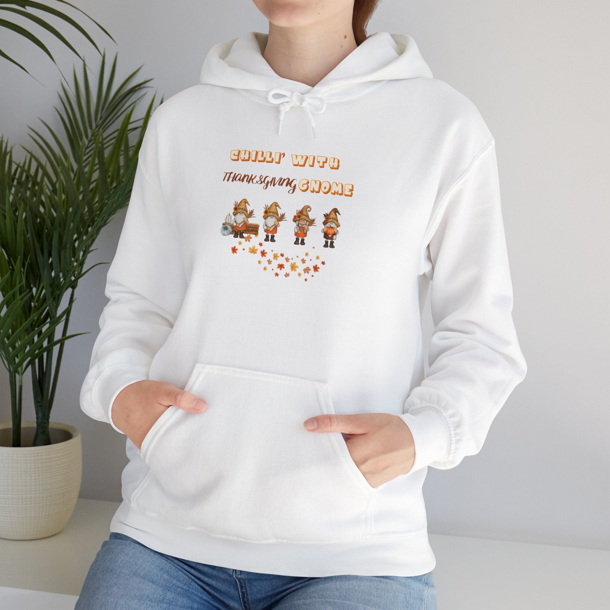 Chilli' With Thanksgiving Gnome Unisex Heavy Blend™ Hooded Sweatshirt