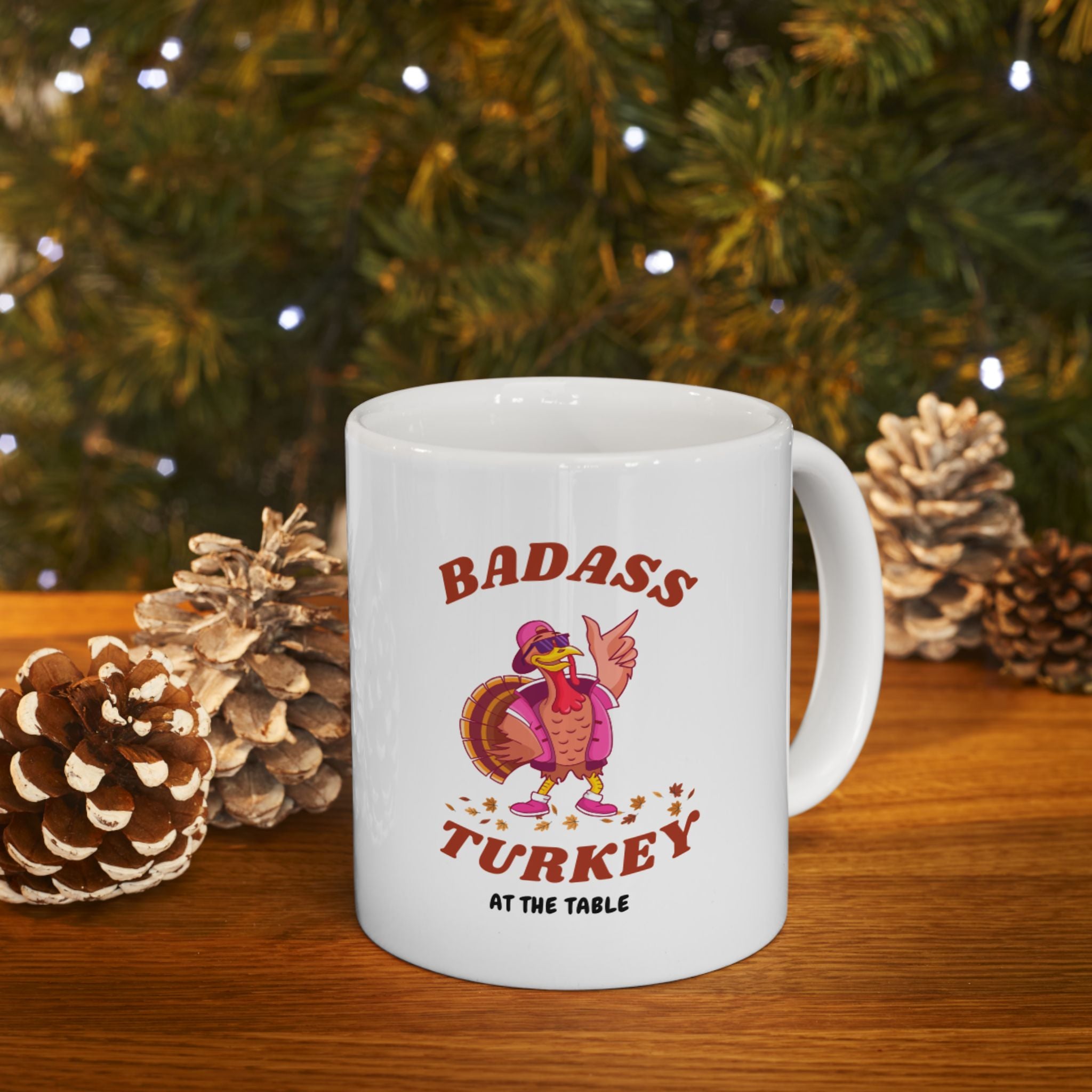 Badass Turkey Ceramic Mug, (11oz, 15oz)