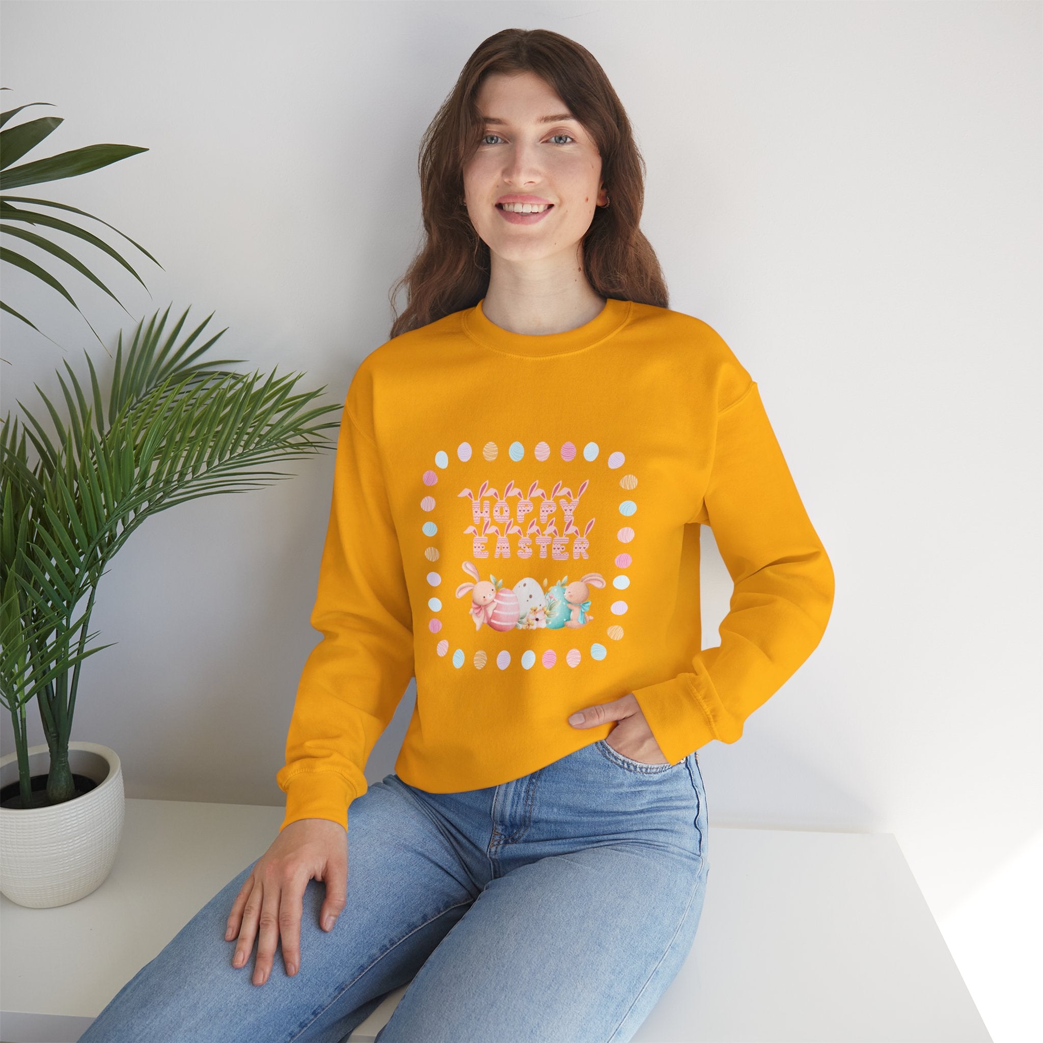 Hoppy Easter Crewneck Sweatshirt  Unisex Heavy Blend