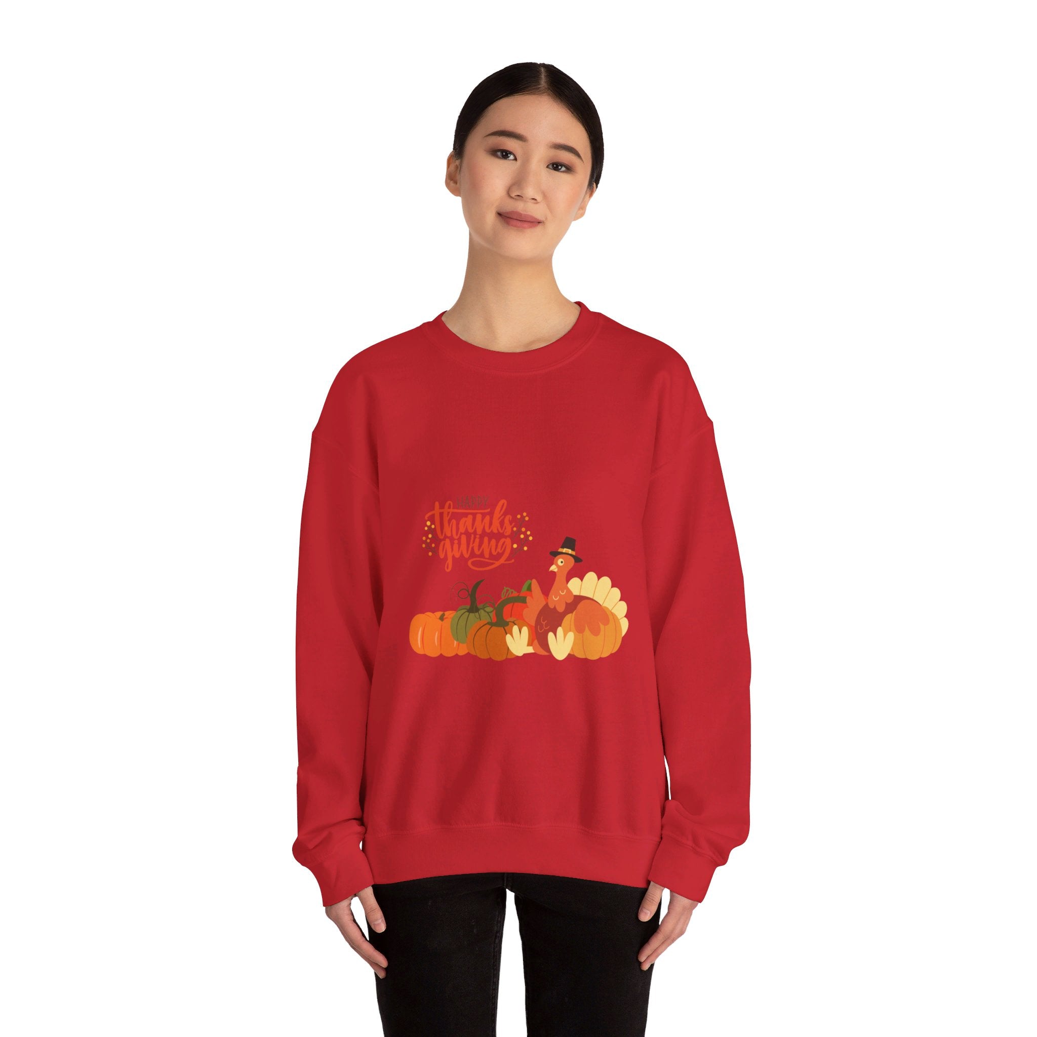 Happy Thanksgiving Turkey Unisex Heavy Blend™ Crewneck Sweatshirt