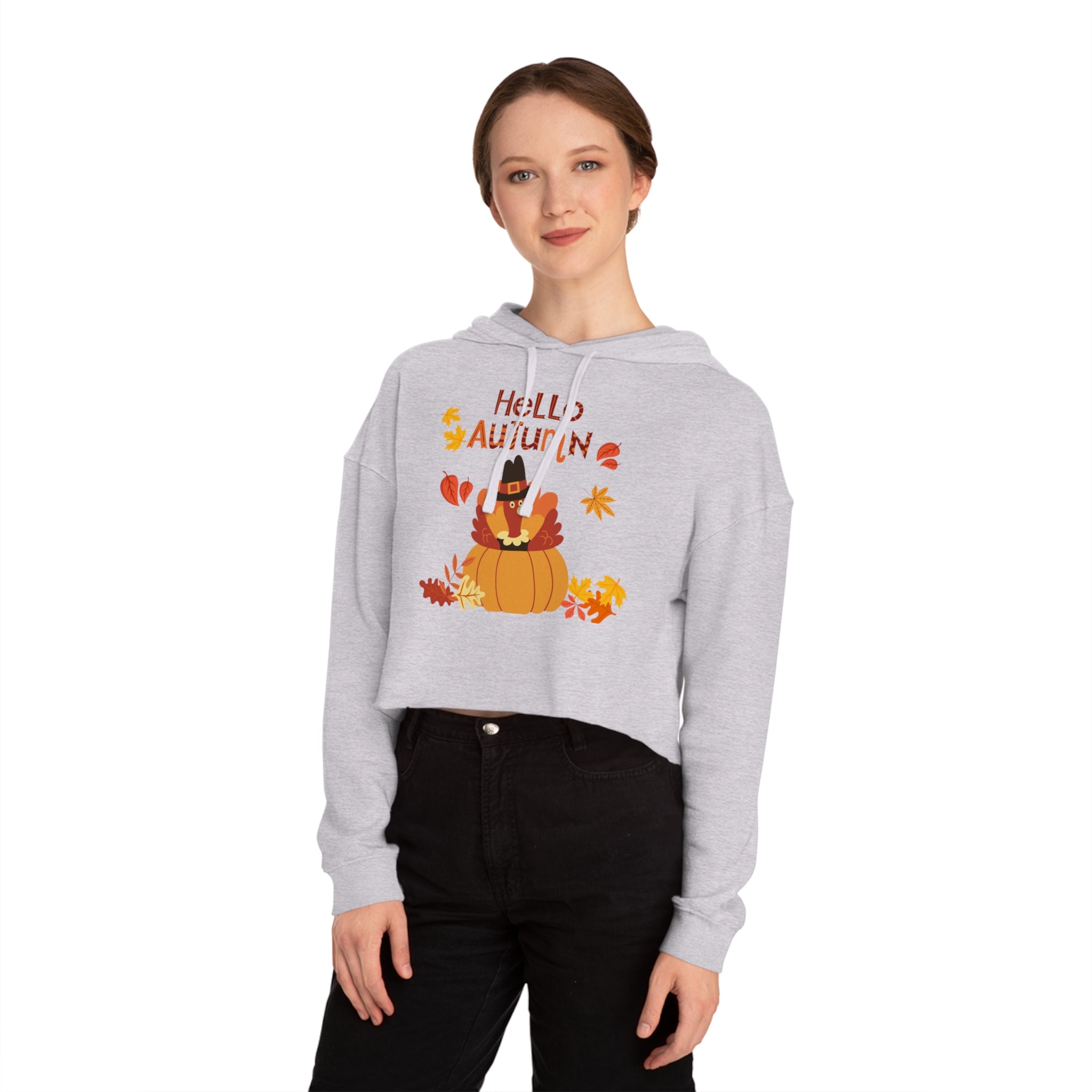 Hello Autumn Women’s Cropped Hooded Sweatshirt