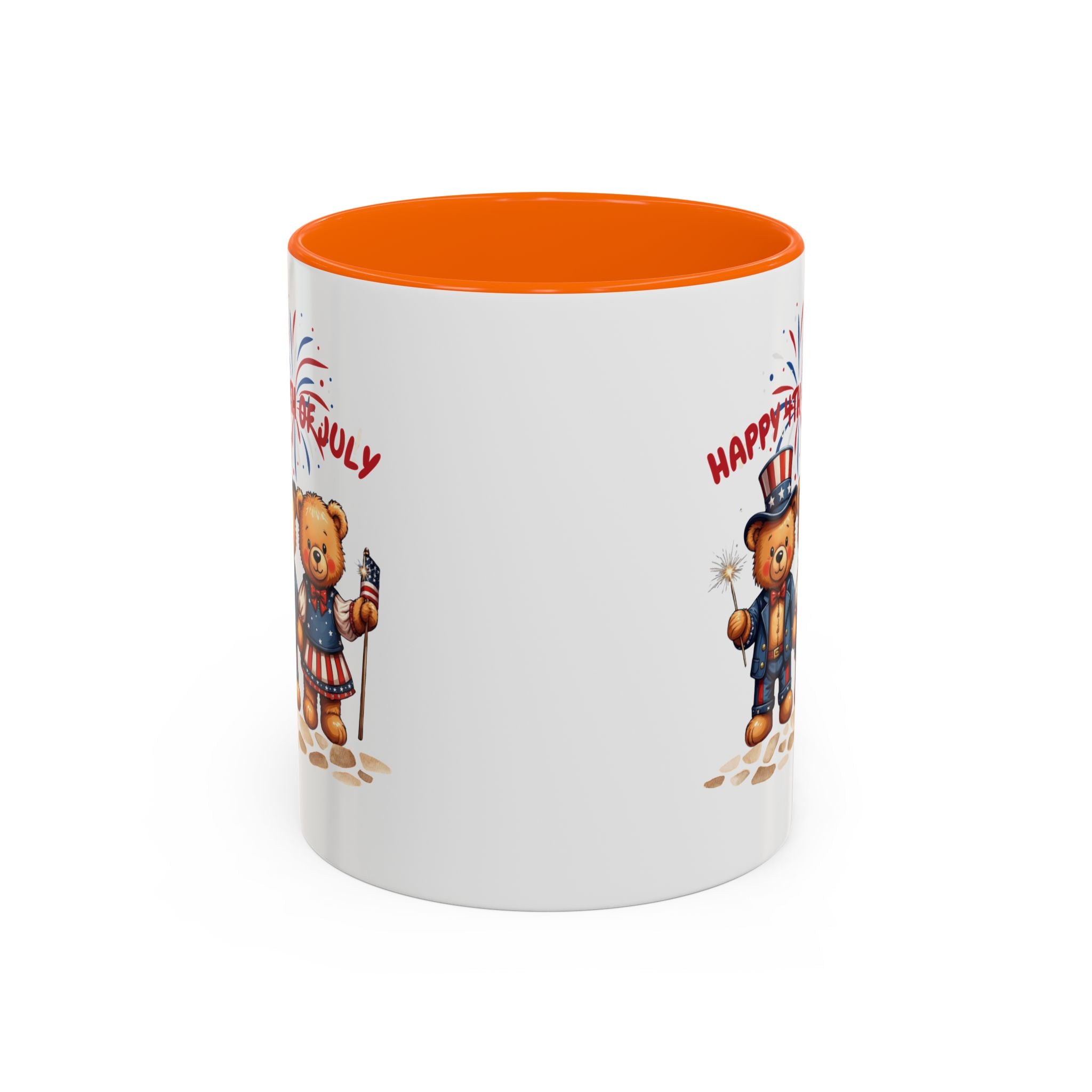 Happy 4th of July Teddy Bear Couple Coffee Mug