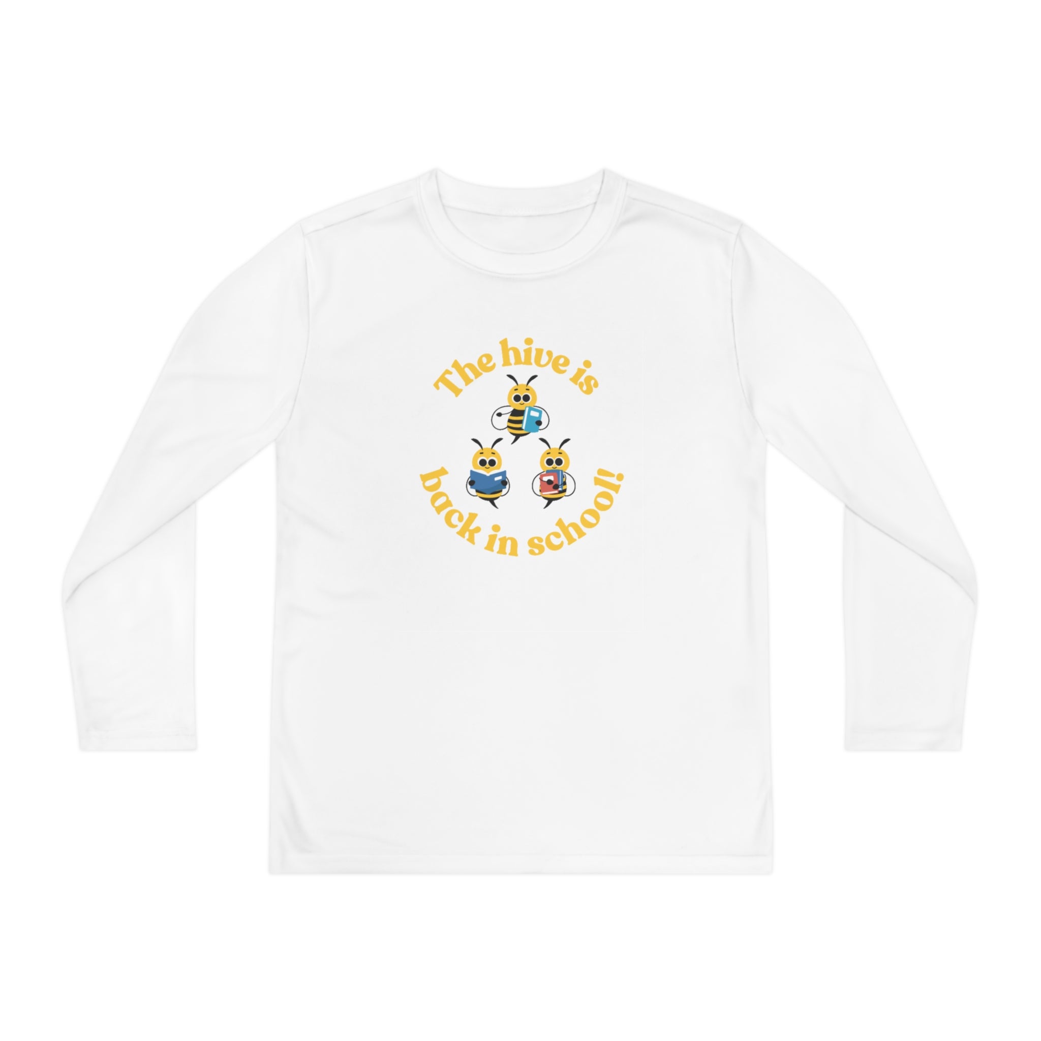 The Hive Is Back In School Youth Long Sleeve Competitor Tee