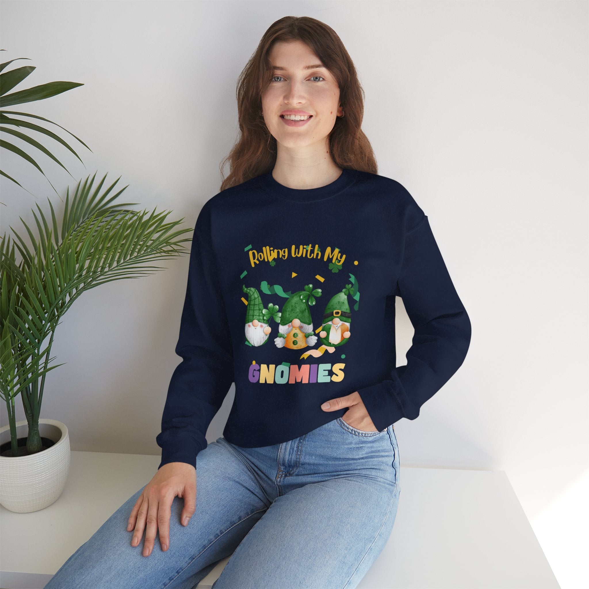 Rolling With My Gnomies Crewneck Sweatshirt - Unisex Heavy Blend™