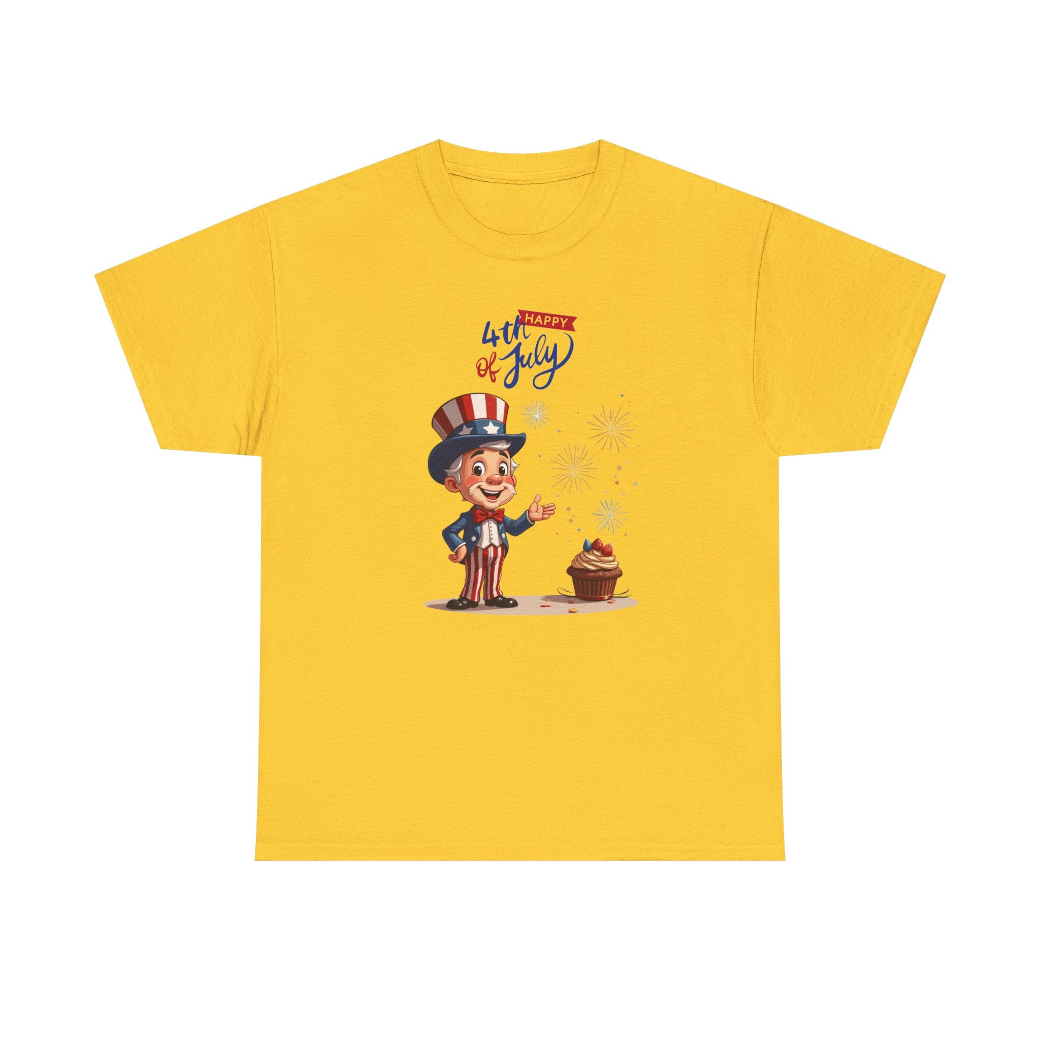 Uncle Sam Tee Happy of July, Unisex Heavy Cotton Shirt