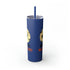 Happy All Hallows Eve Skinny Tumbler with Straw, 20oz