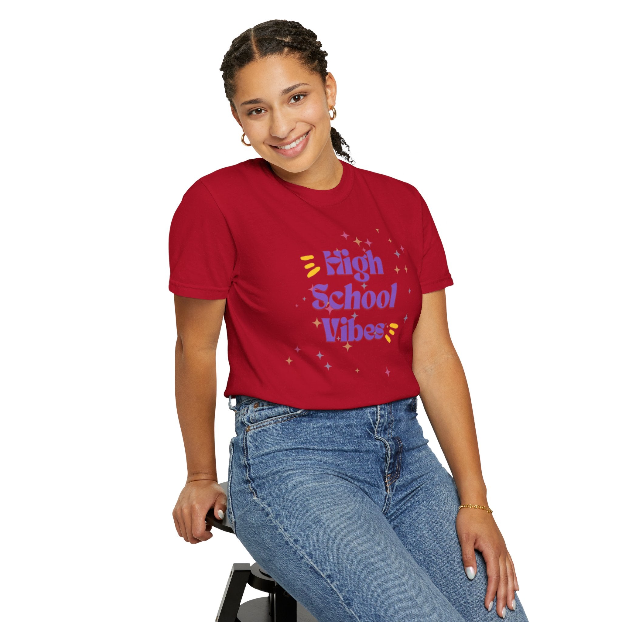 High School Vibes Unisex Garment-Dyed T-shirt