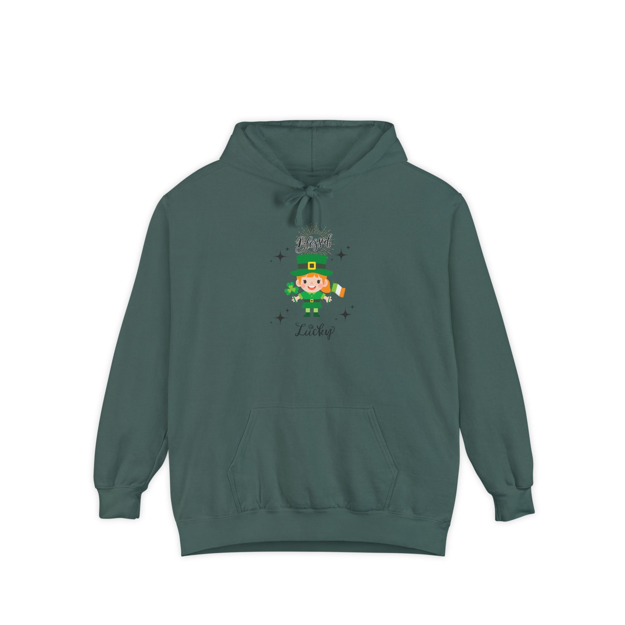 Blessed & Lucky Leprechaun Hoodie - Unisex Garment-Dyed for St. Patrick's Day